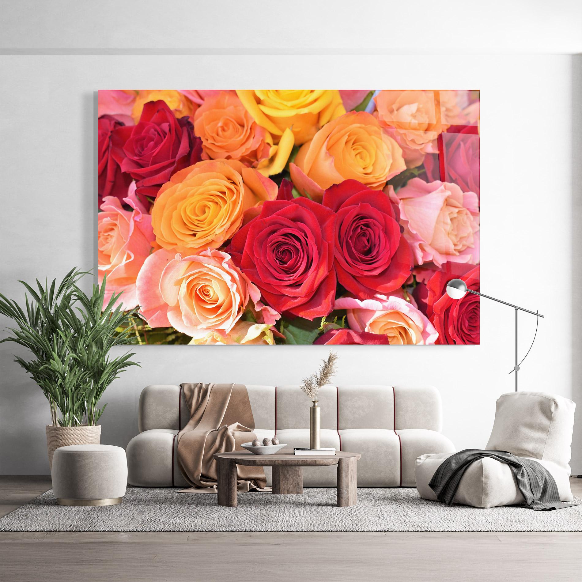 Tablou Sticla Mixed Roses mockup 9