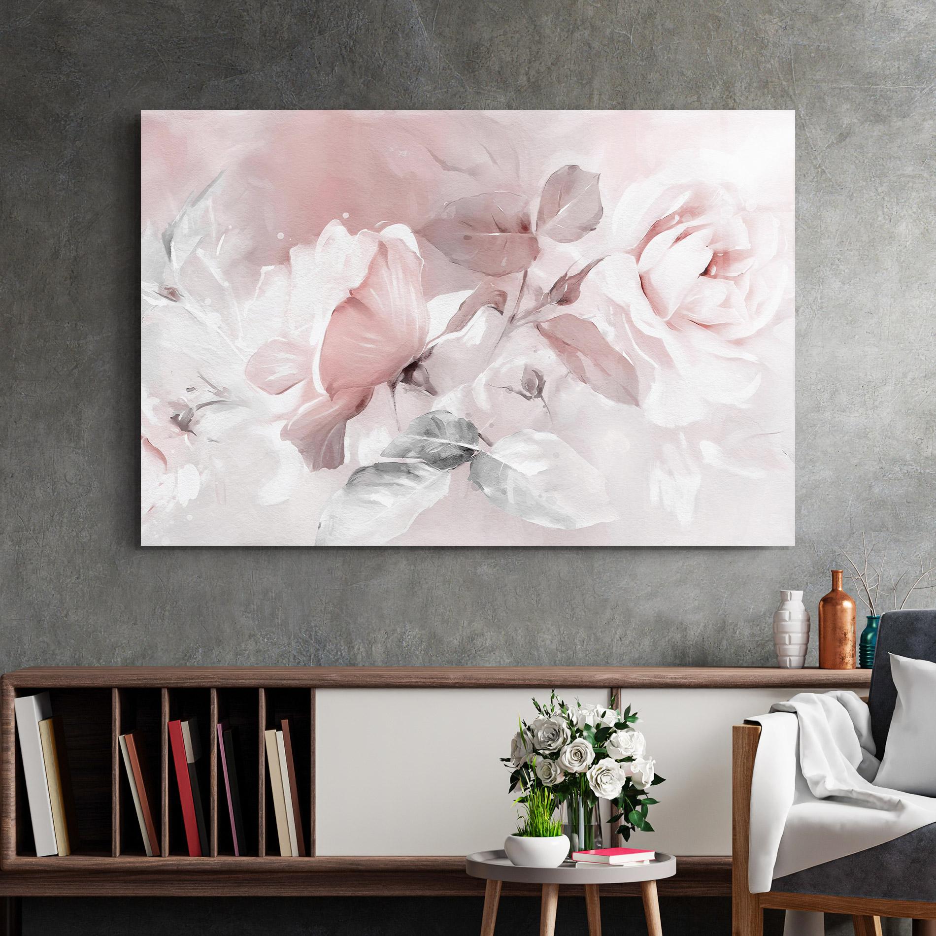 Tablou Sticla Abstract Pink Flowers mockup 2