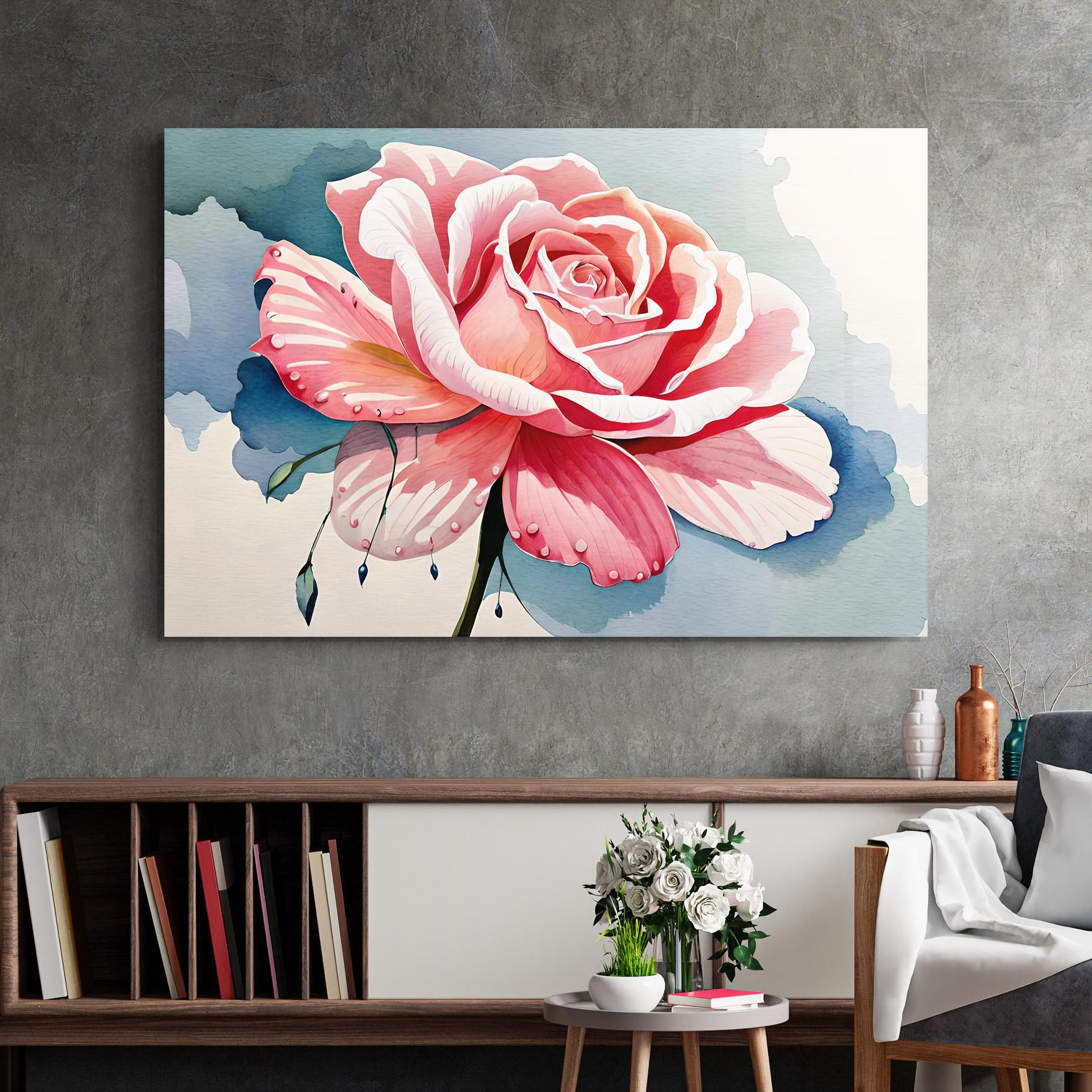 Tablou Sticla Bih Pink Rose mockup 2
