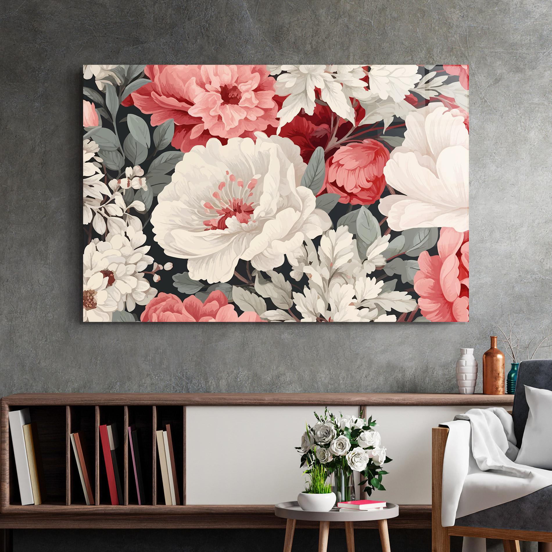 Tablou Sticla Cream Pink Rose mockup 2