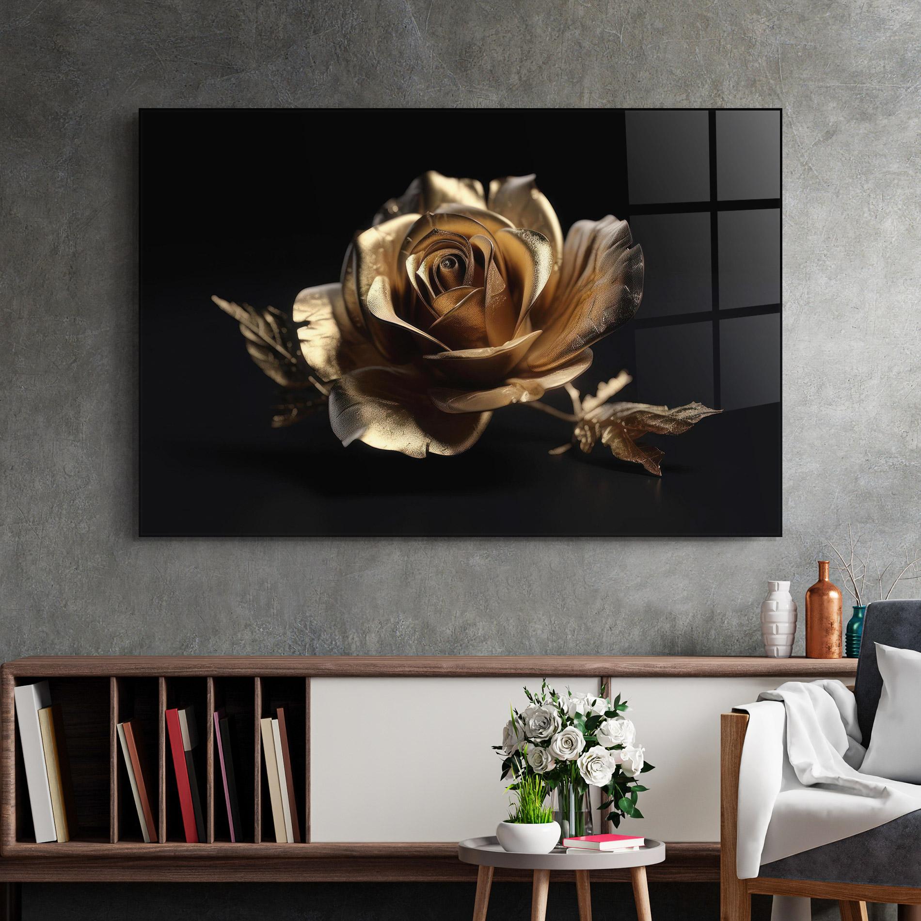 Tablou Sticla Gold Rose mockup 2