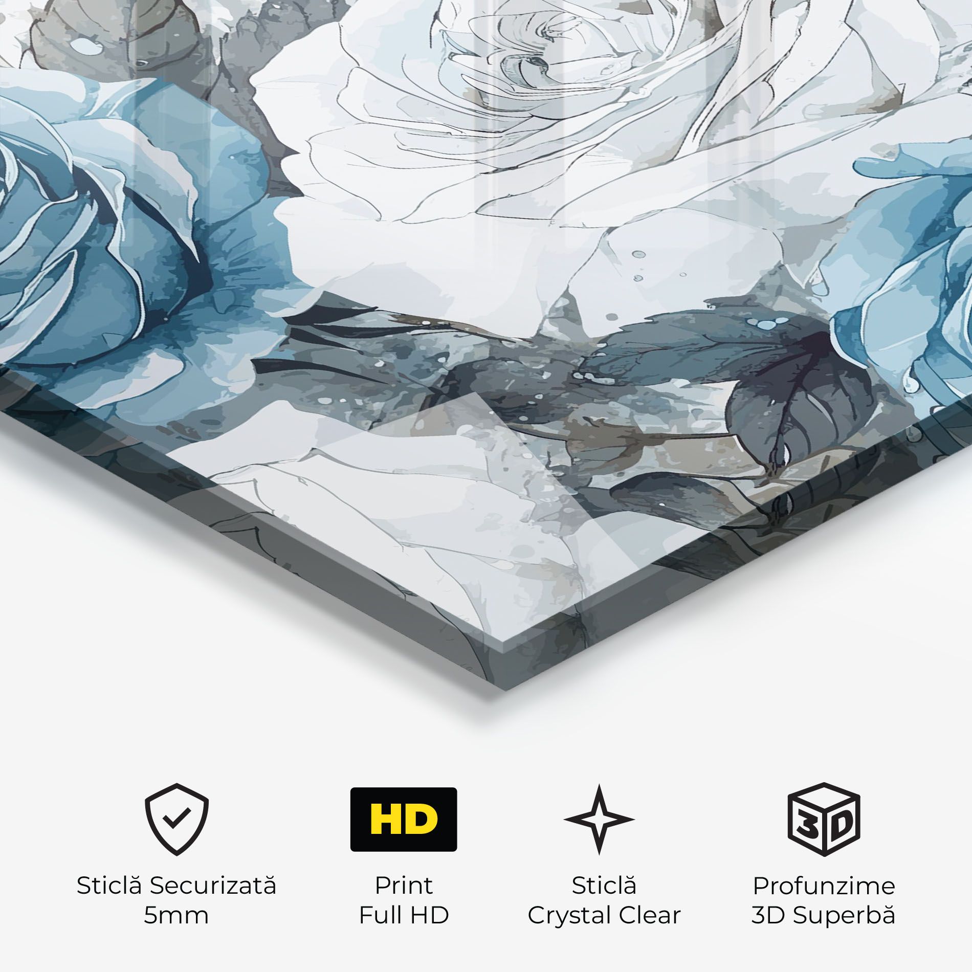Blue White Rose mockup 3