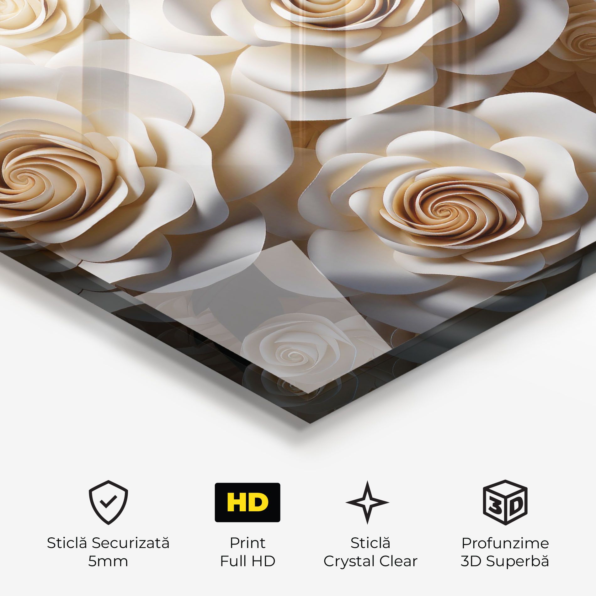 Cream Roses Wall mockup 3