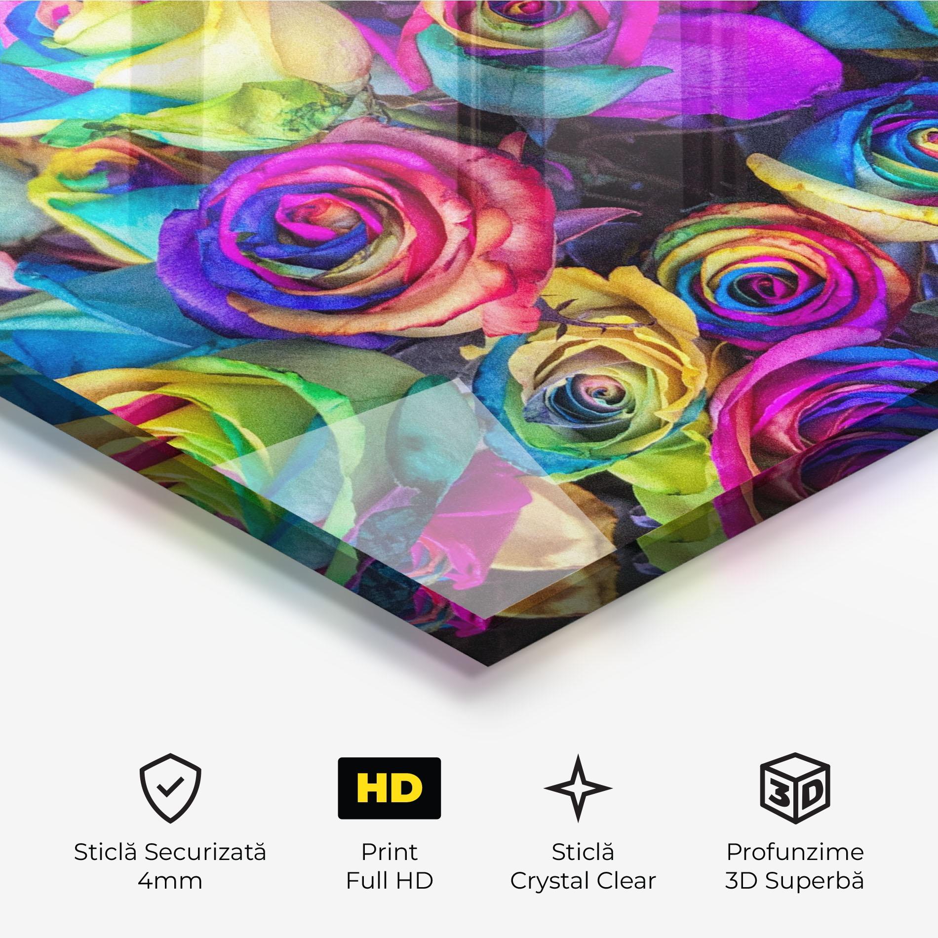 Tablou Sticla Collorfull Flowers mockup 3