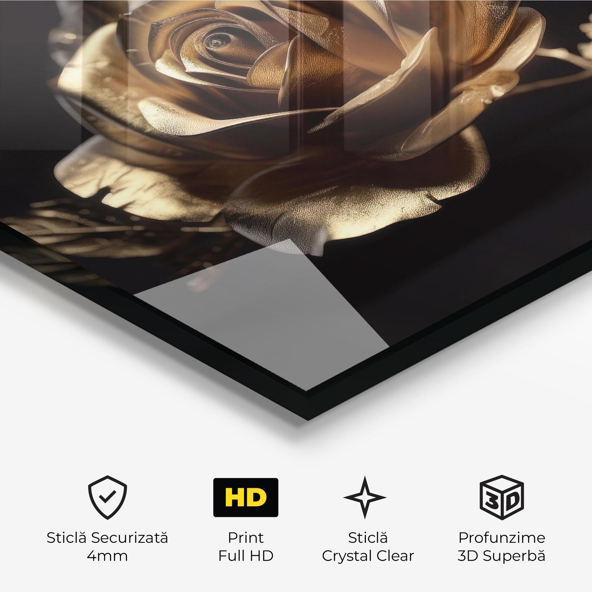 Tablou Sticla Gold Rose mockup 3