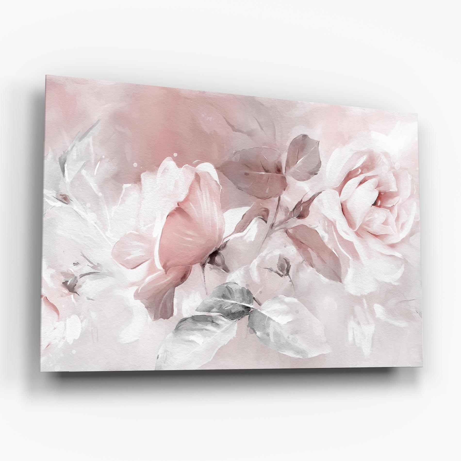 Tablou Sticla Abstract Pink Flowers mockup 6