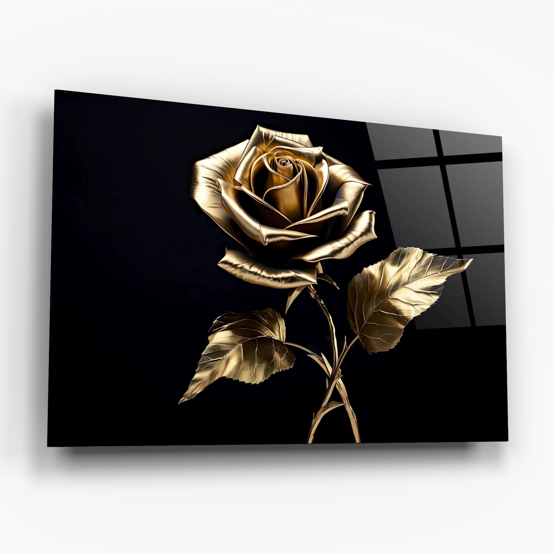 Tablou Sticla Beautiful Golden Rose mockup 6