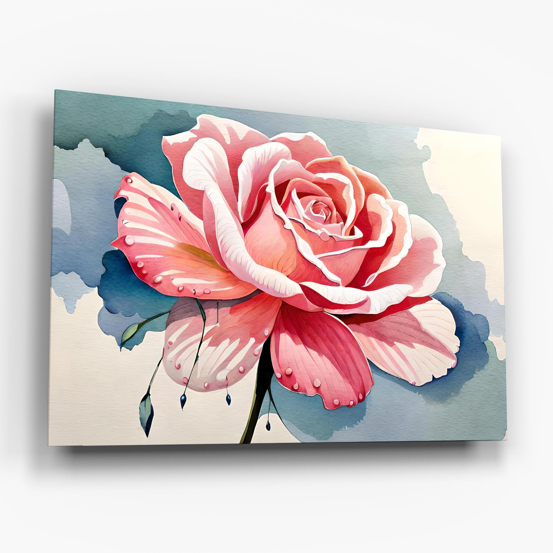 Tablou Sticla Bih Pink Rose mockup 6