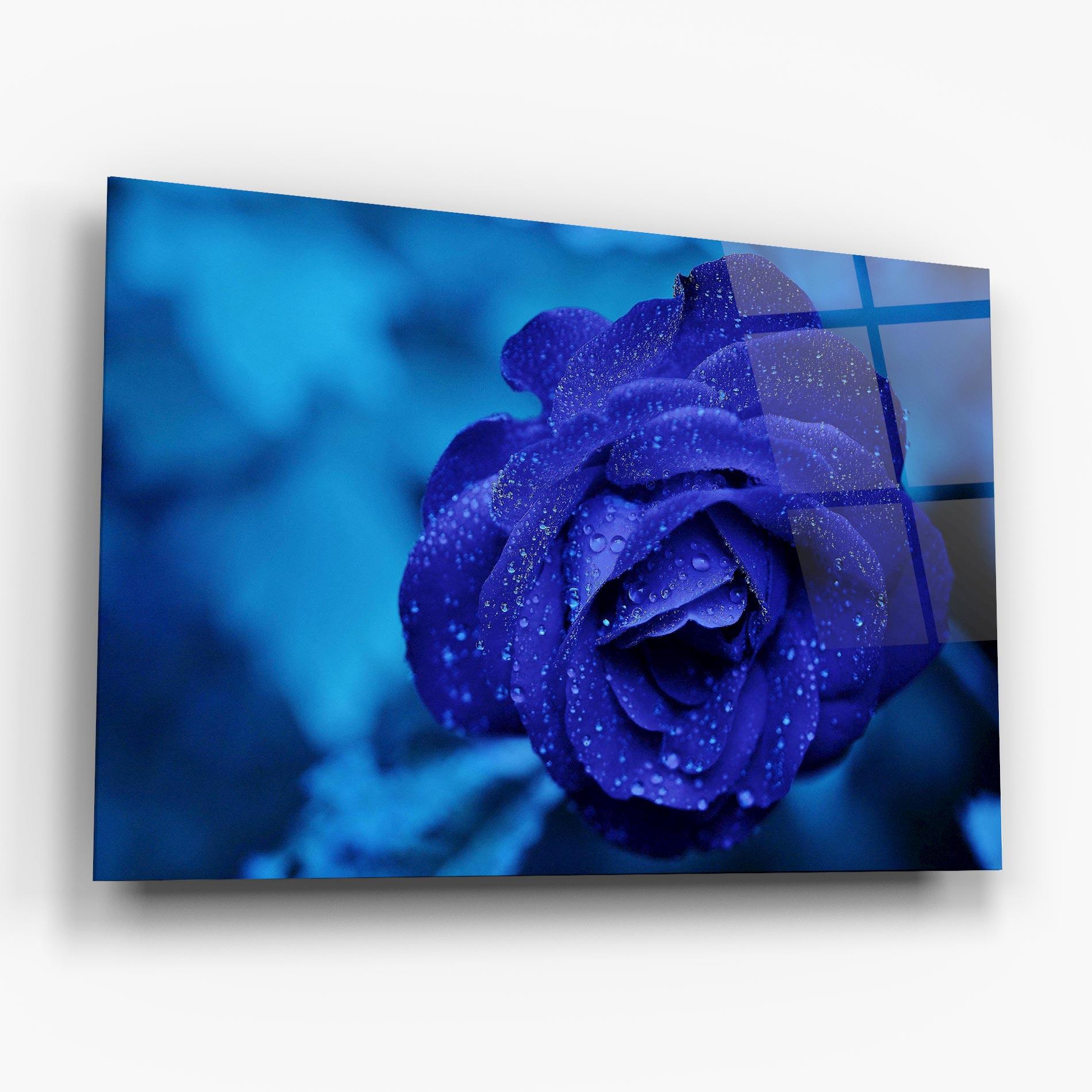 Tablou Sticla Blue Water Rose mockup 6