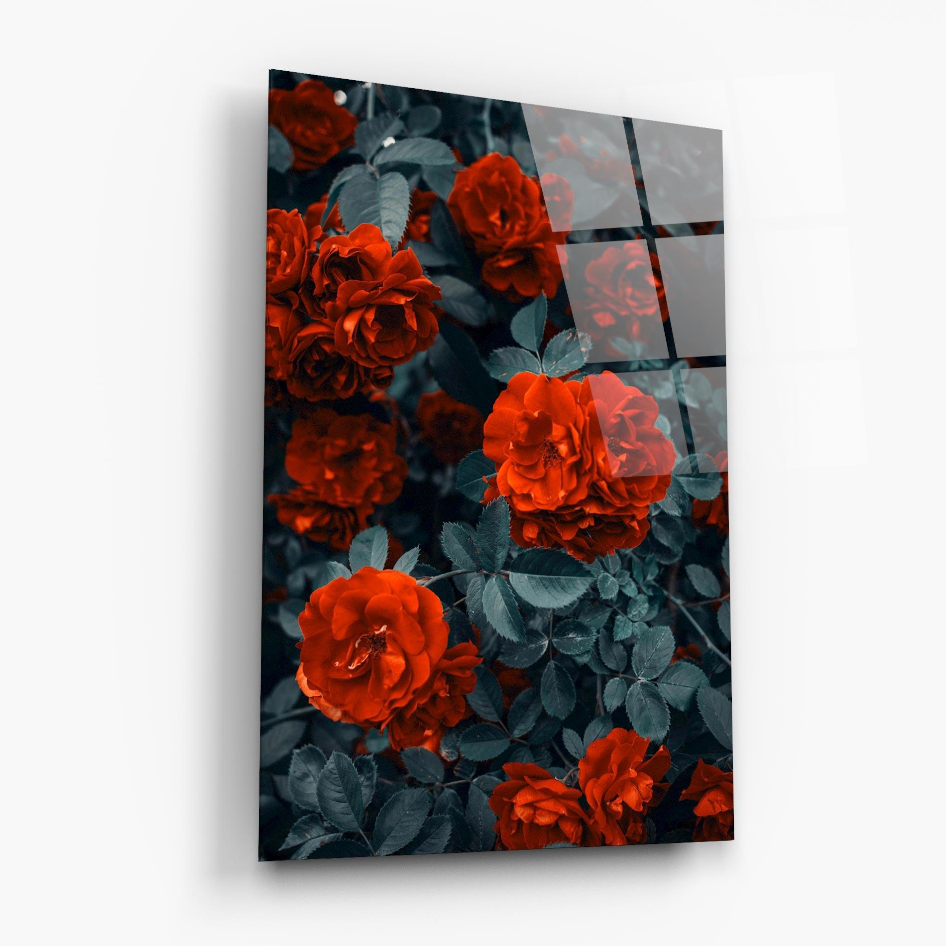 Tablou Sticla Bright Red Rose mockup 6