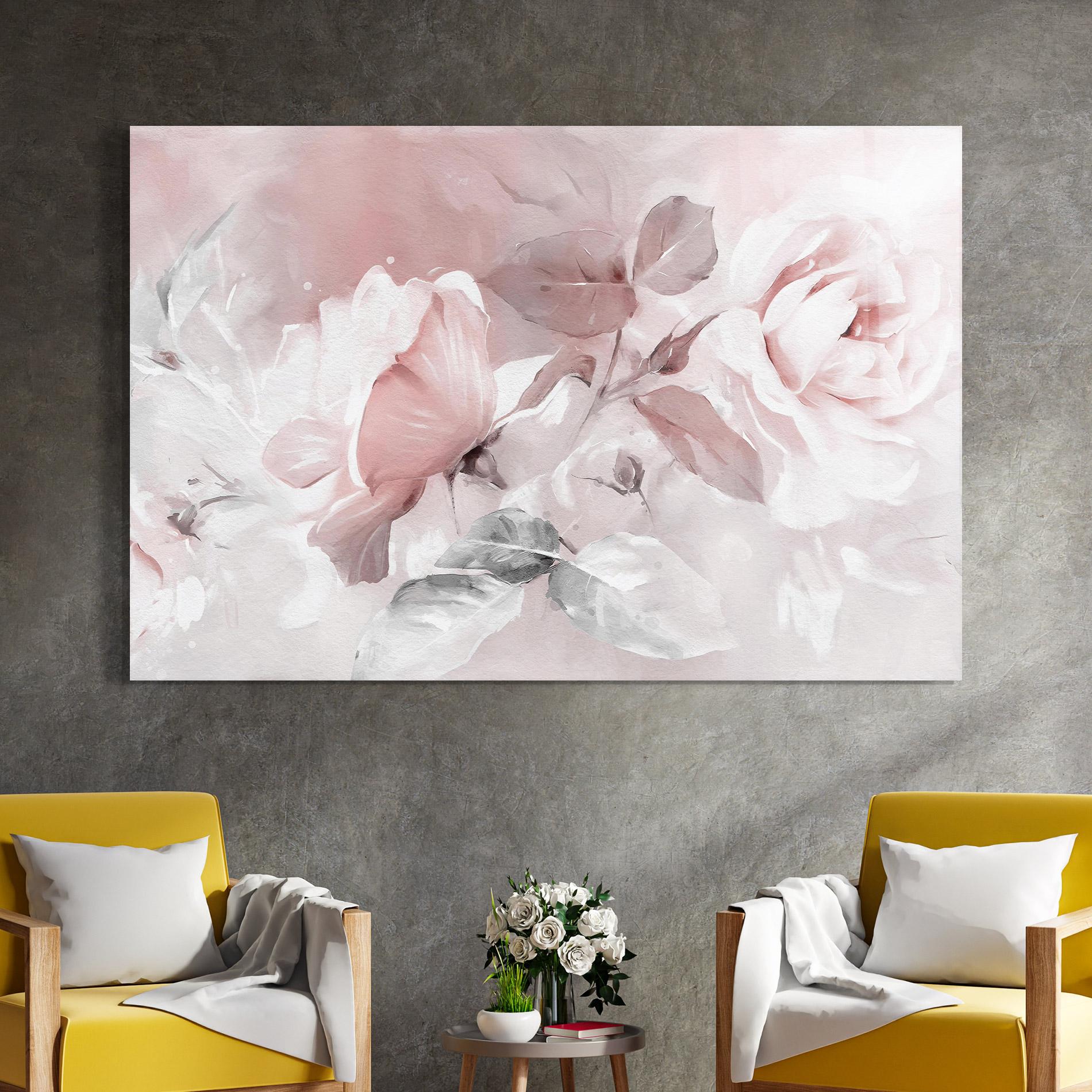 Tablou Sticla Abstract Pink Flowers mockup 4