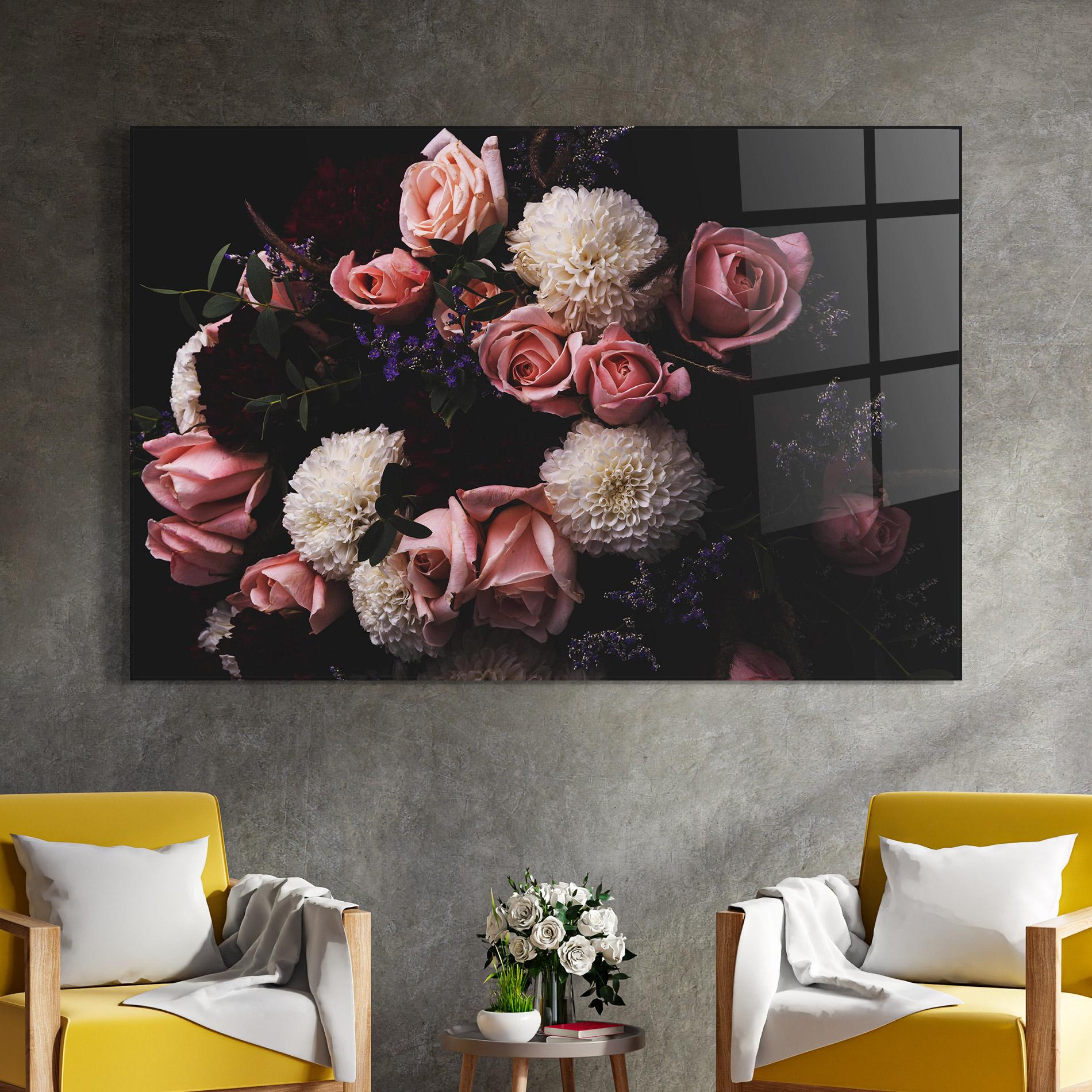 Tablou Sticla Buchet De Trandafiri mockup 4