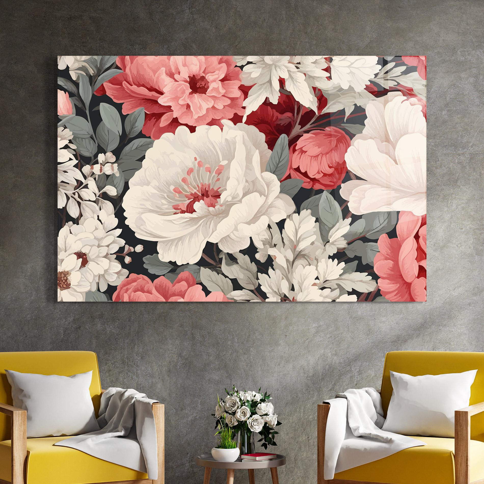 Tablou Sticla Cream Pink Rose mockup 4