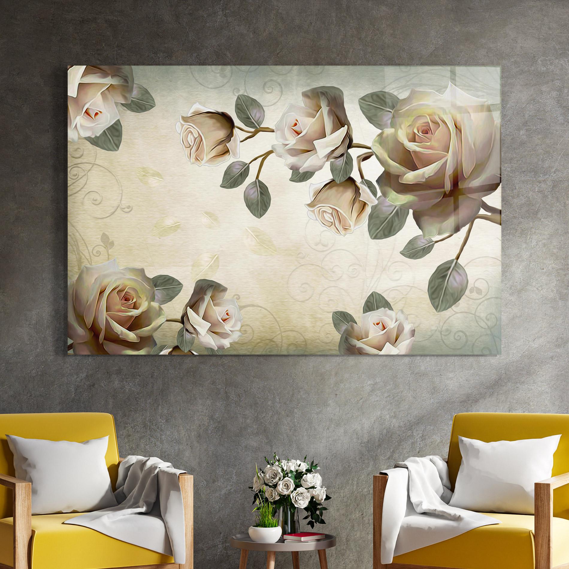 Tablou Sticla Fir De Trandafir mockup 4