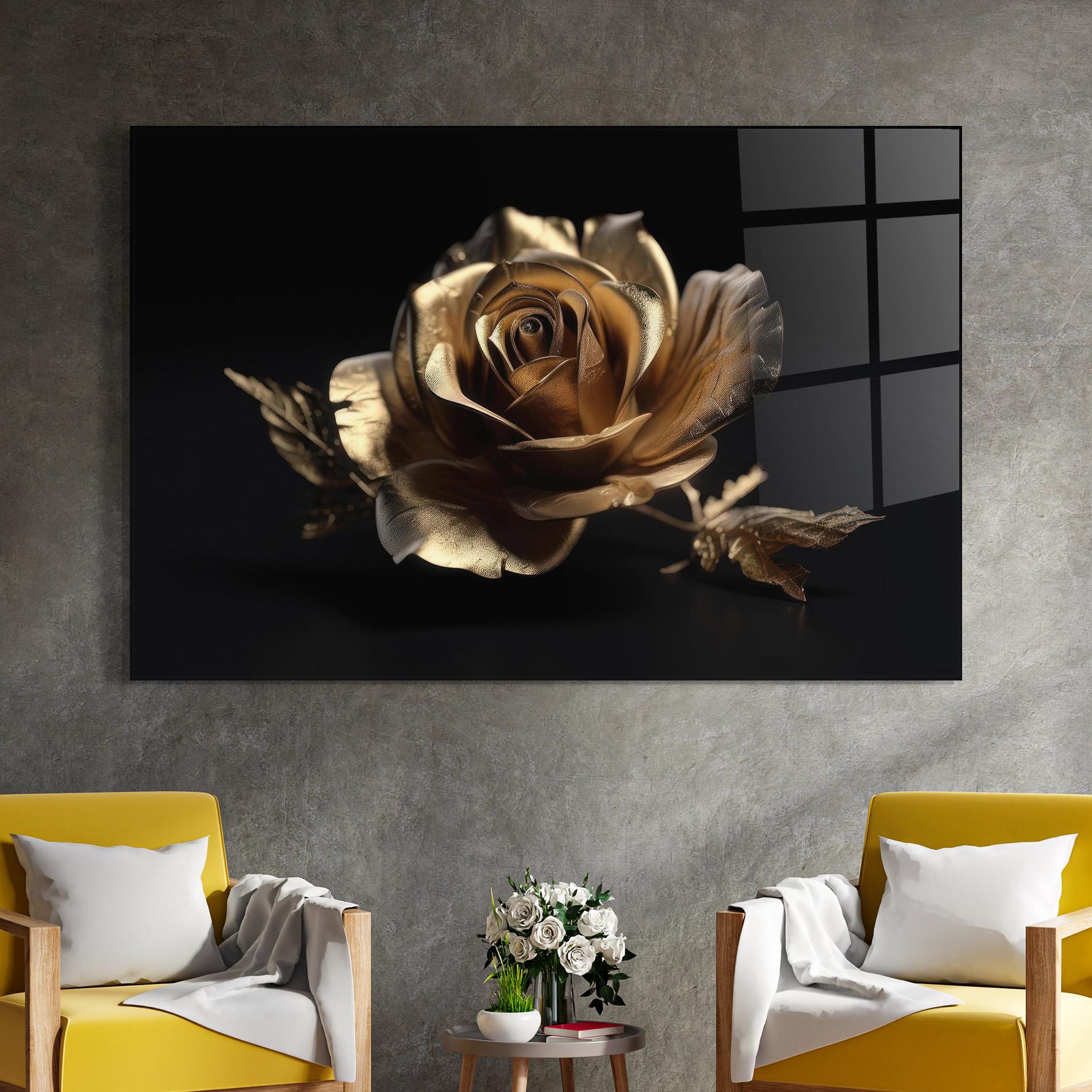 Tablou Sticla Gold Rose mockup 4