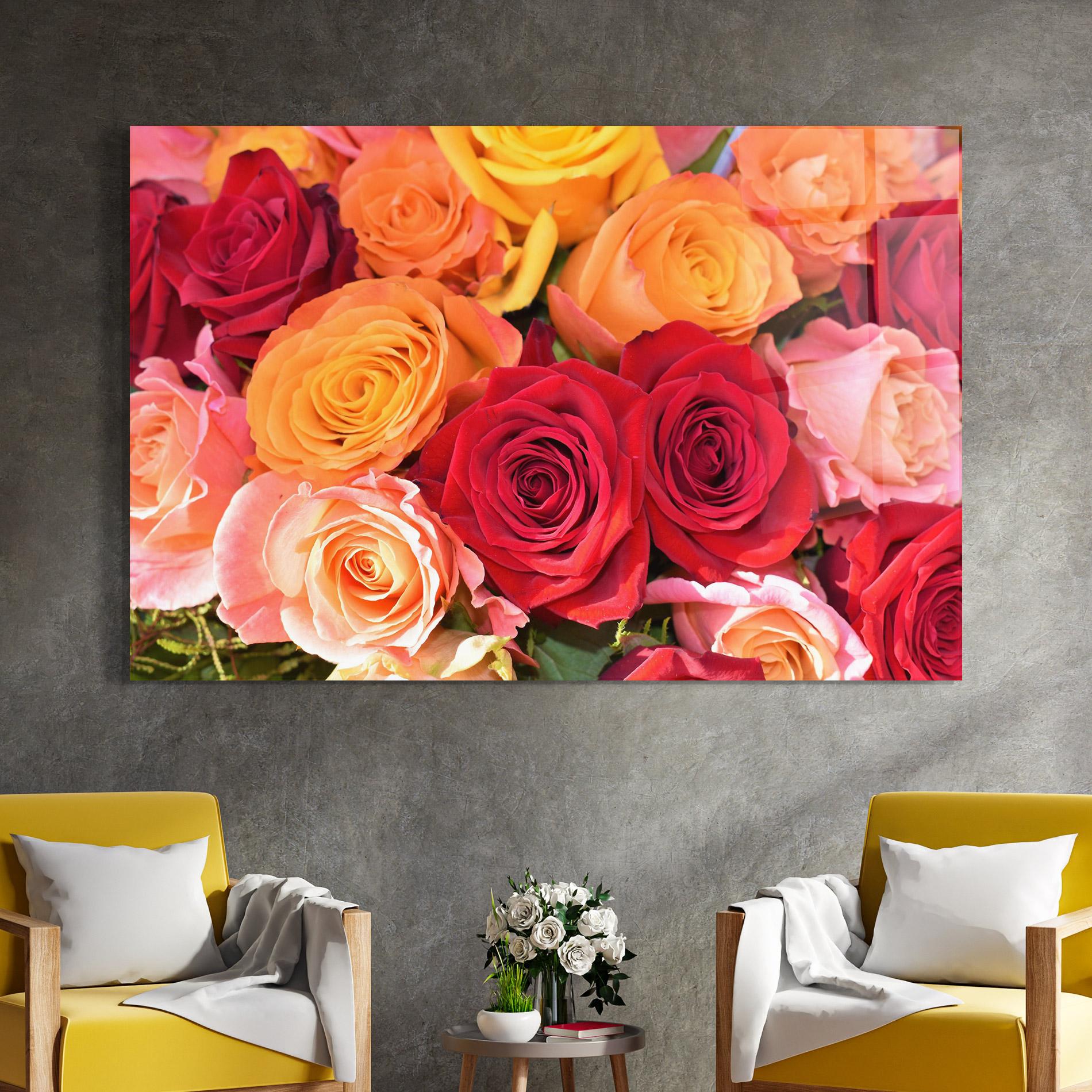 Tablou Sticla Mixed Roses mockup 4
