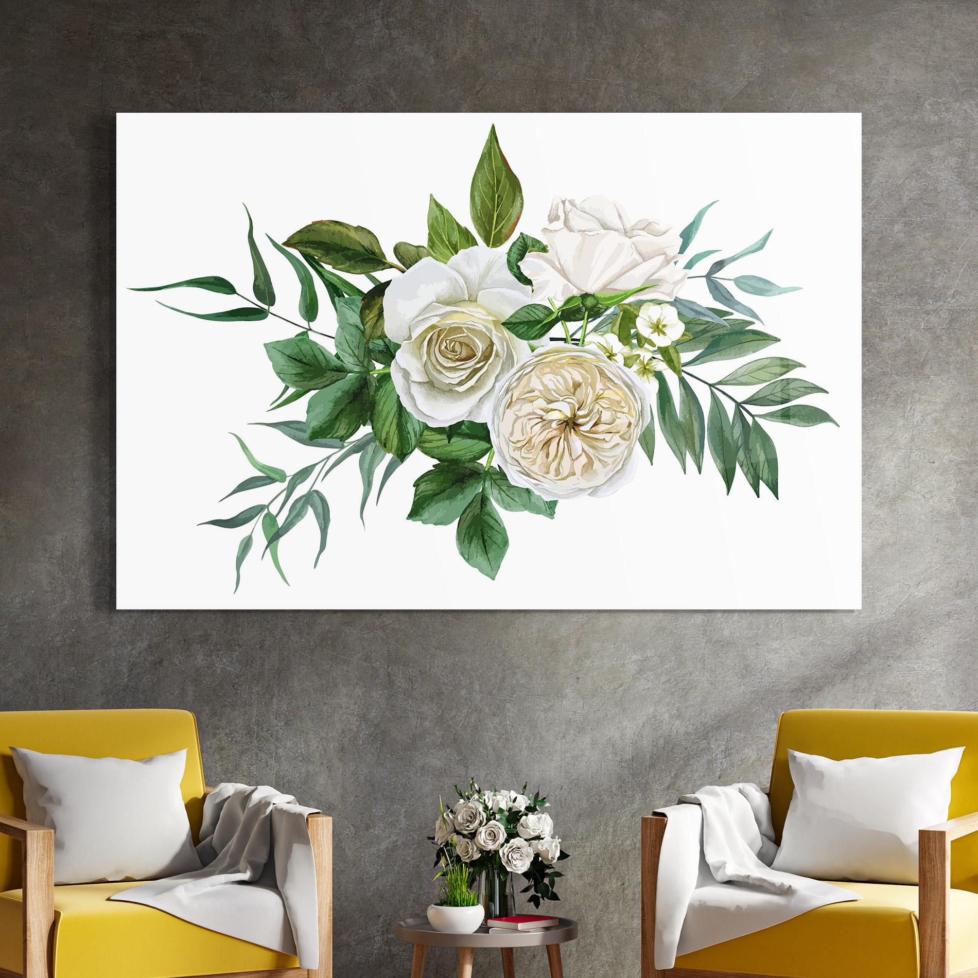 Tablou Sticla White Cream Rose mockup 4