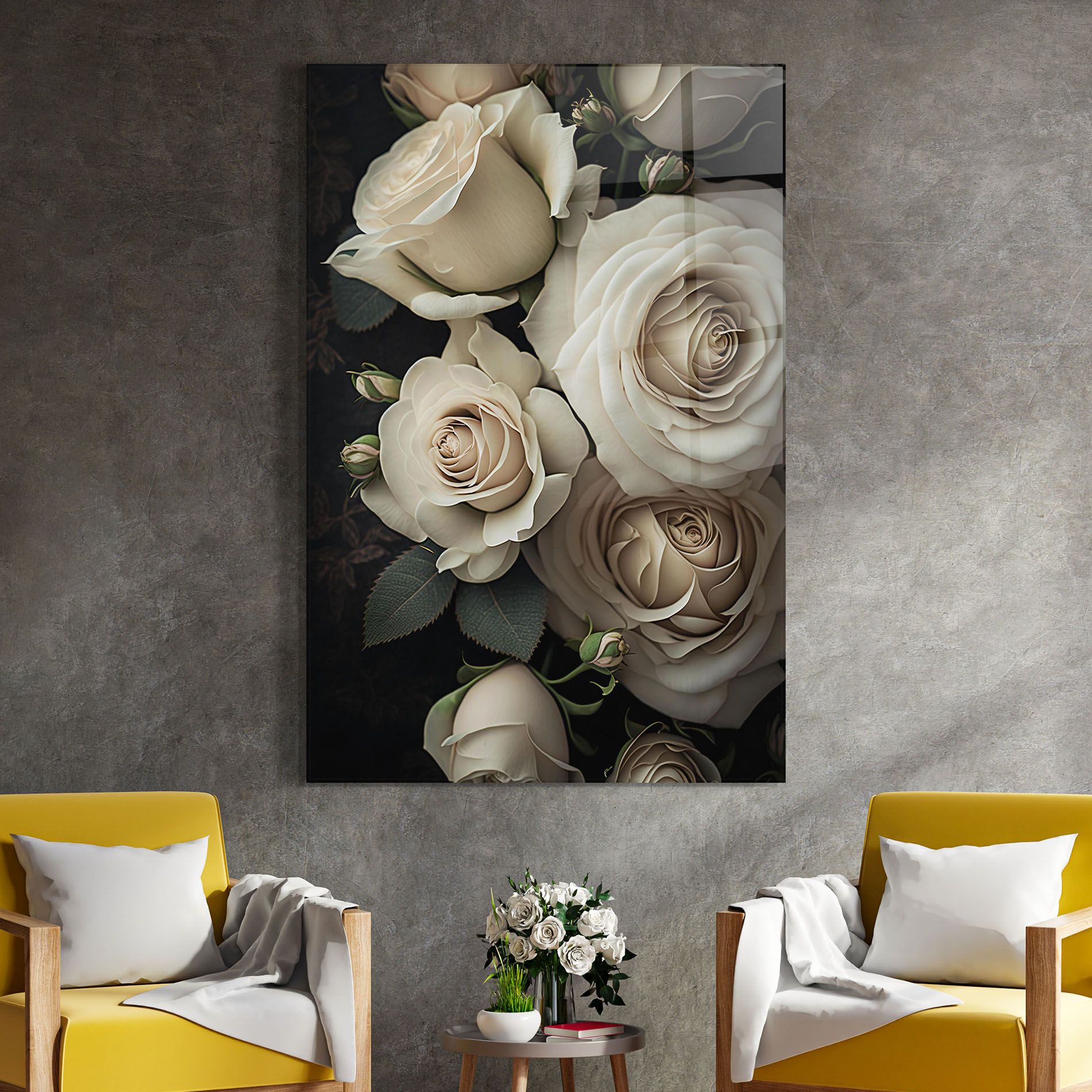 Cream Roses Close Up mockup 4