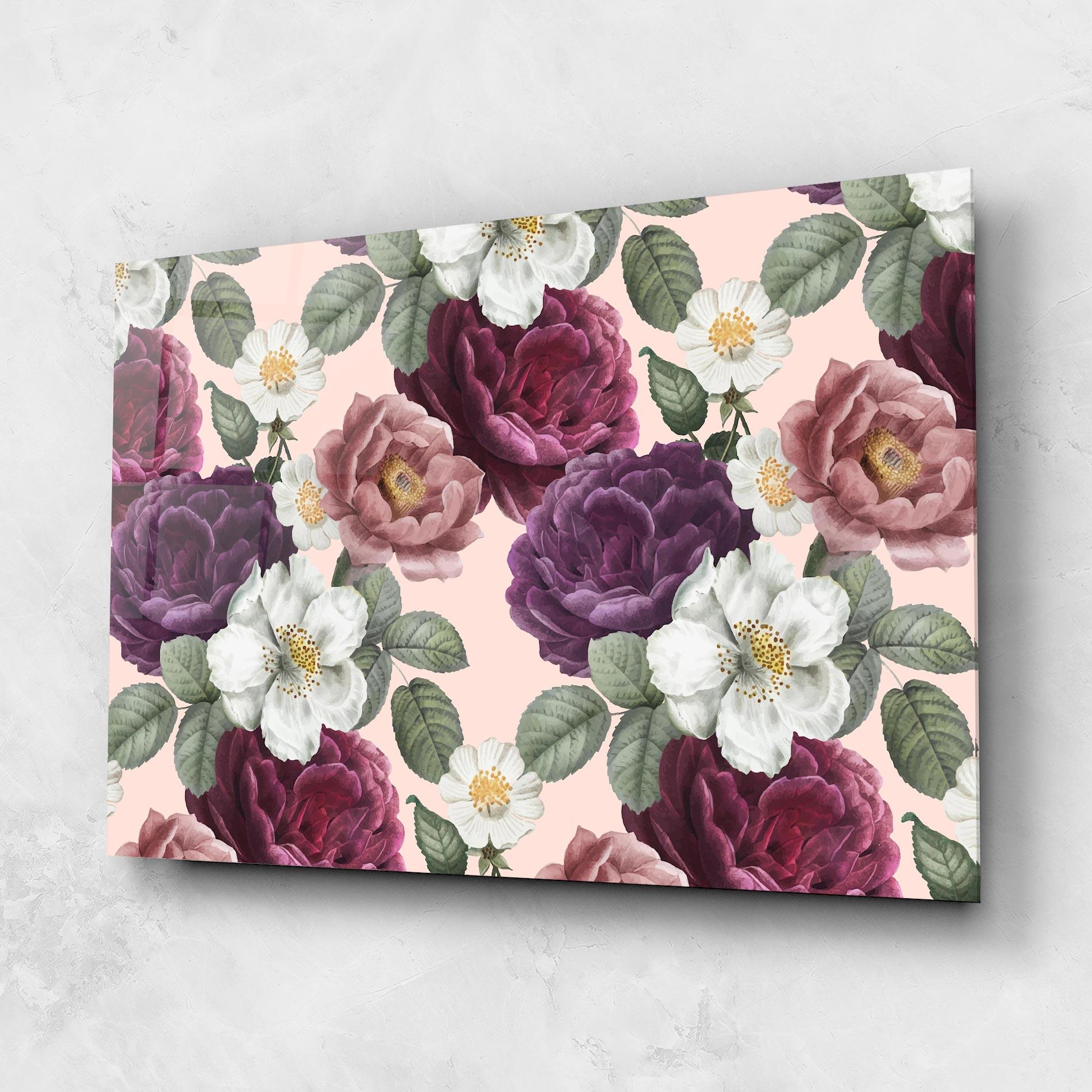 Tablou Sticla Amestec Flori mockup 1