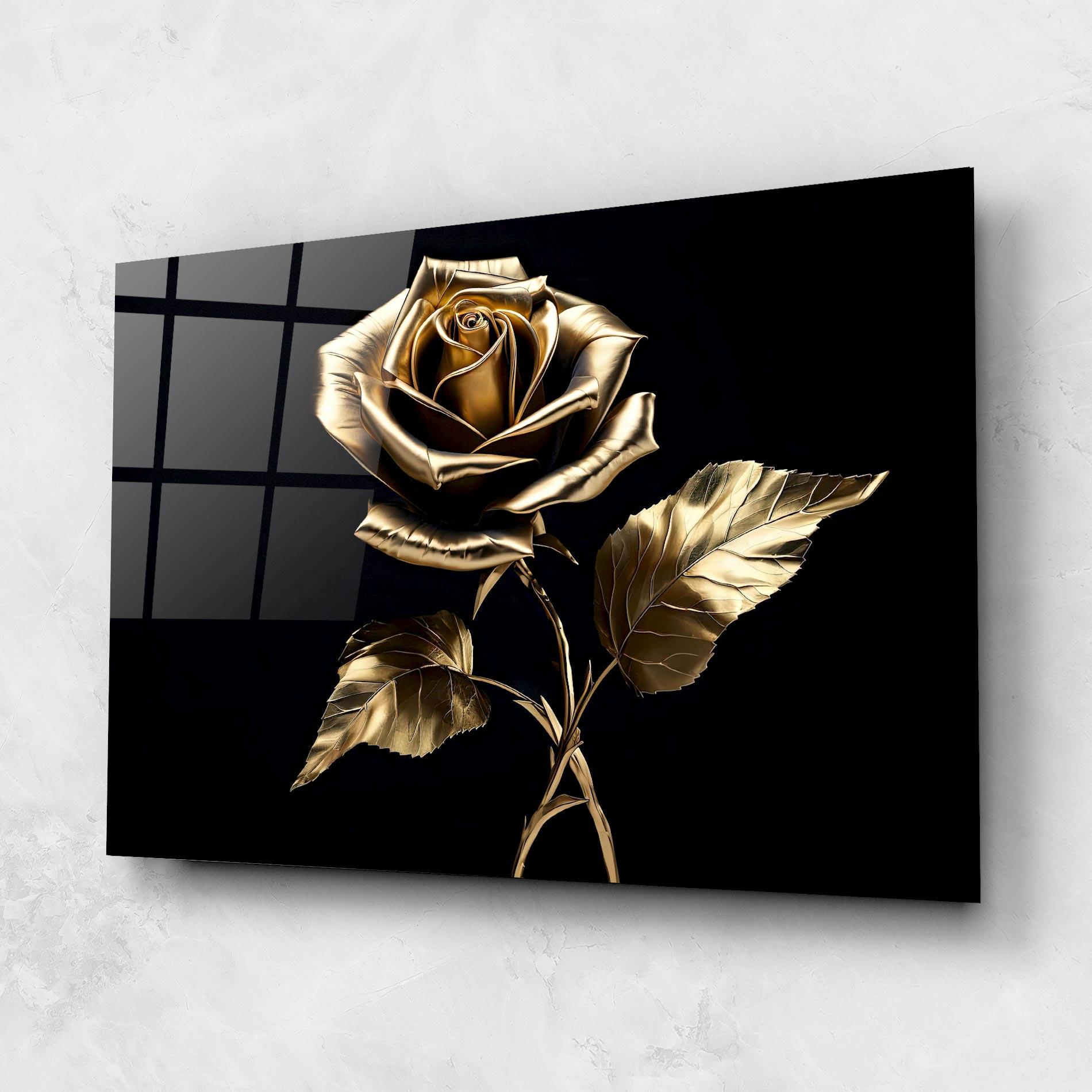 Tablou Sticla Beautiful Golden Rose mockup 1
