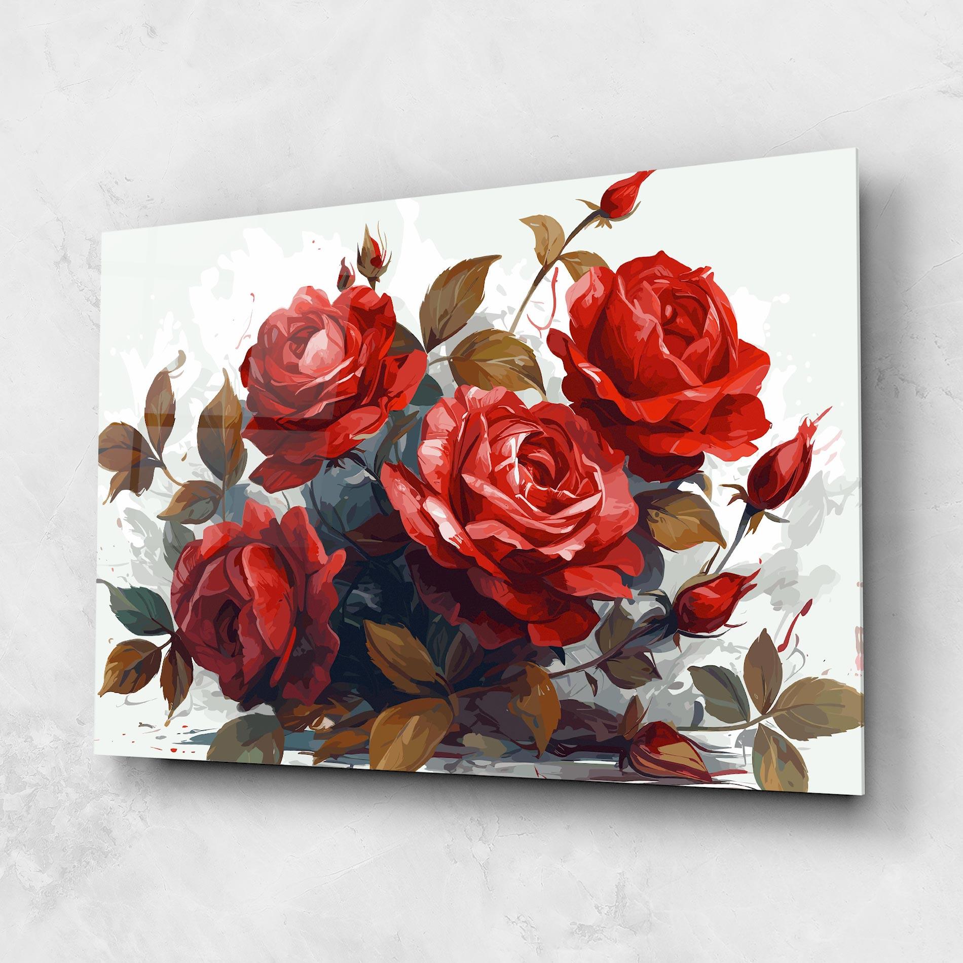 Tablou Sticla Beautiful Red Roses mockup 1