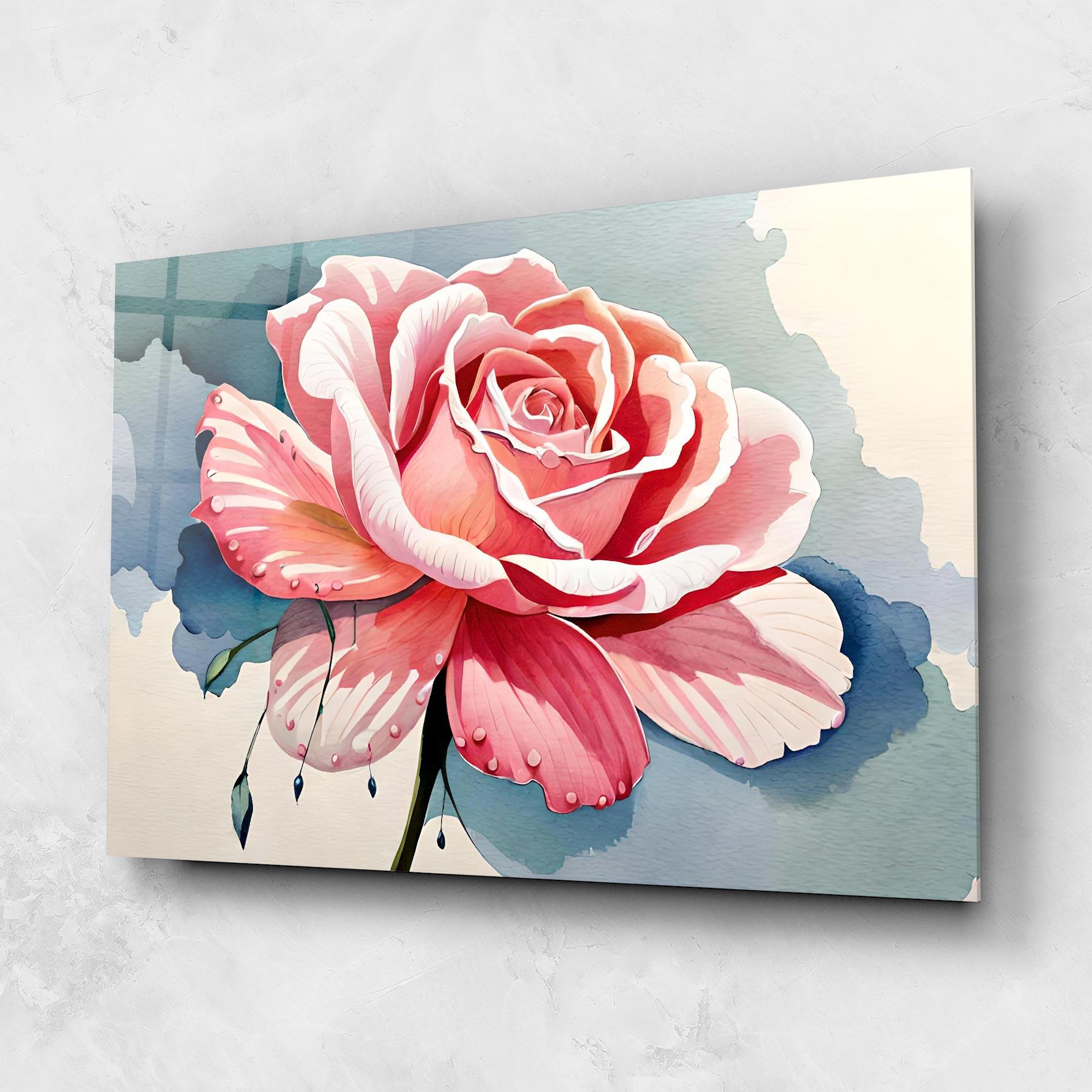 Tablou Sticla Bih Pink Rose mockup 1