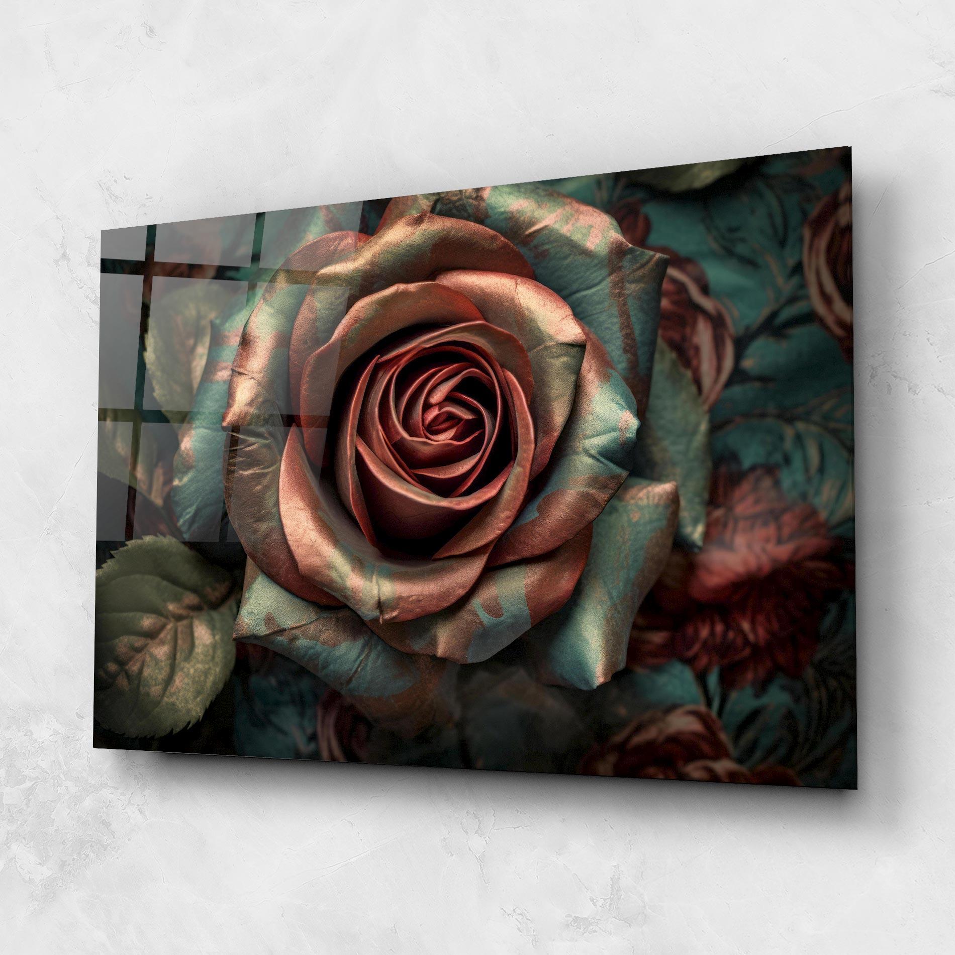 Tablou Sticla Exotic Blue Rose mockup 1