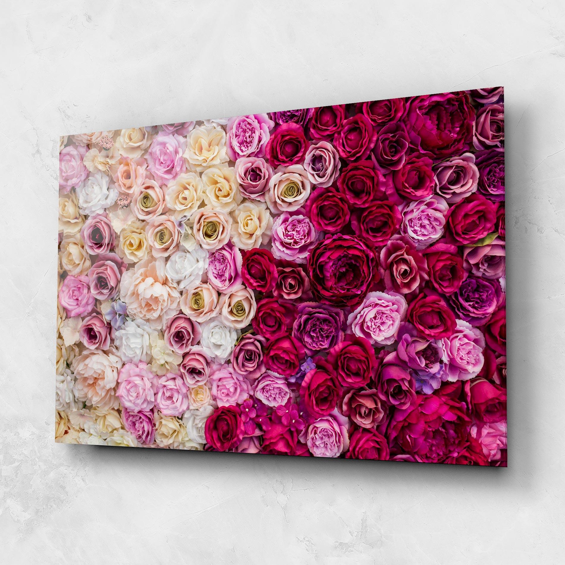 Tablou Sticla Perete Trandafiri mockup 1