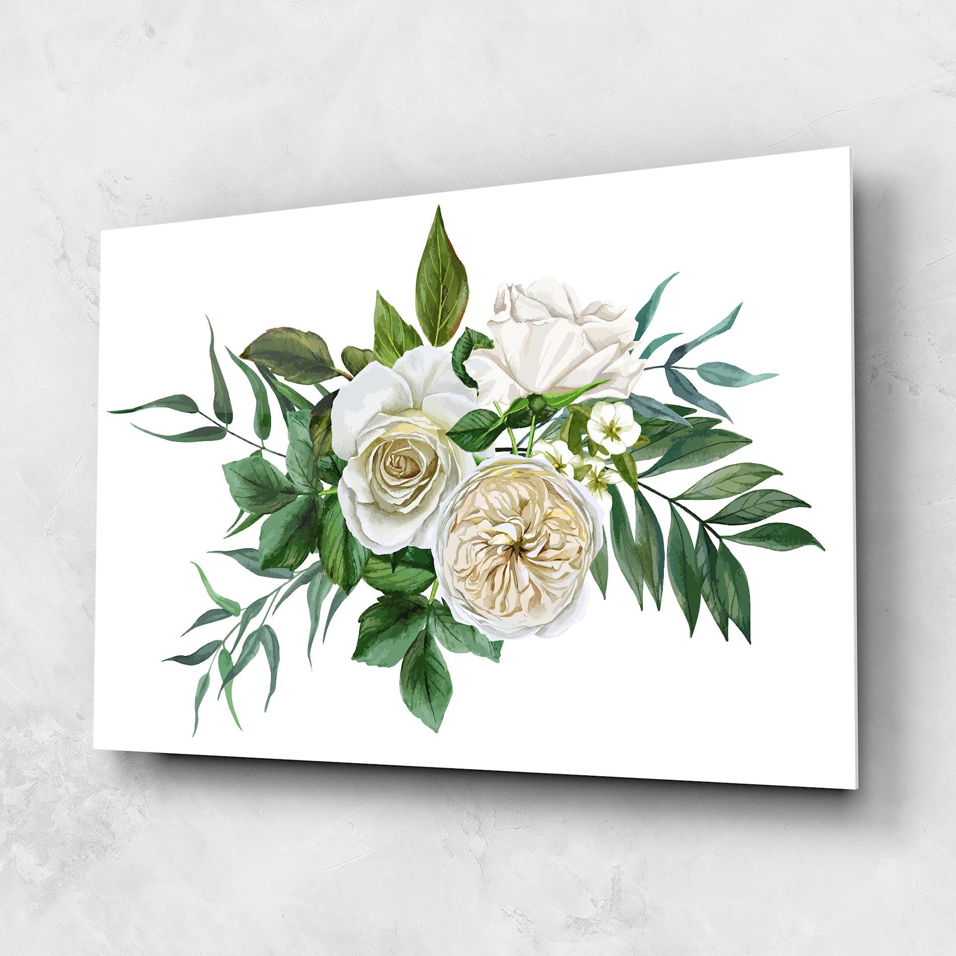 Tablou Sticla White Cream Rose mockup 1