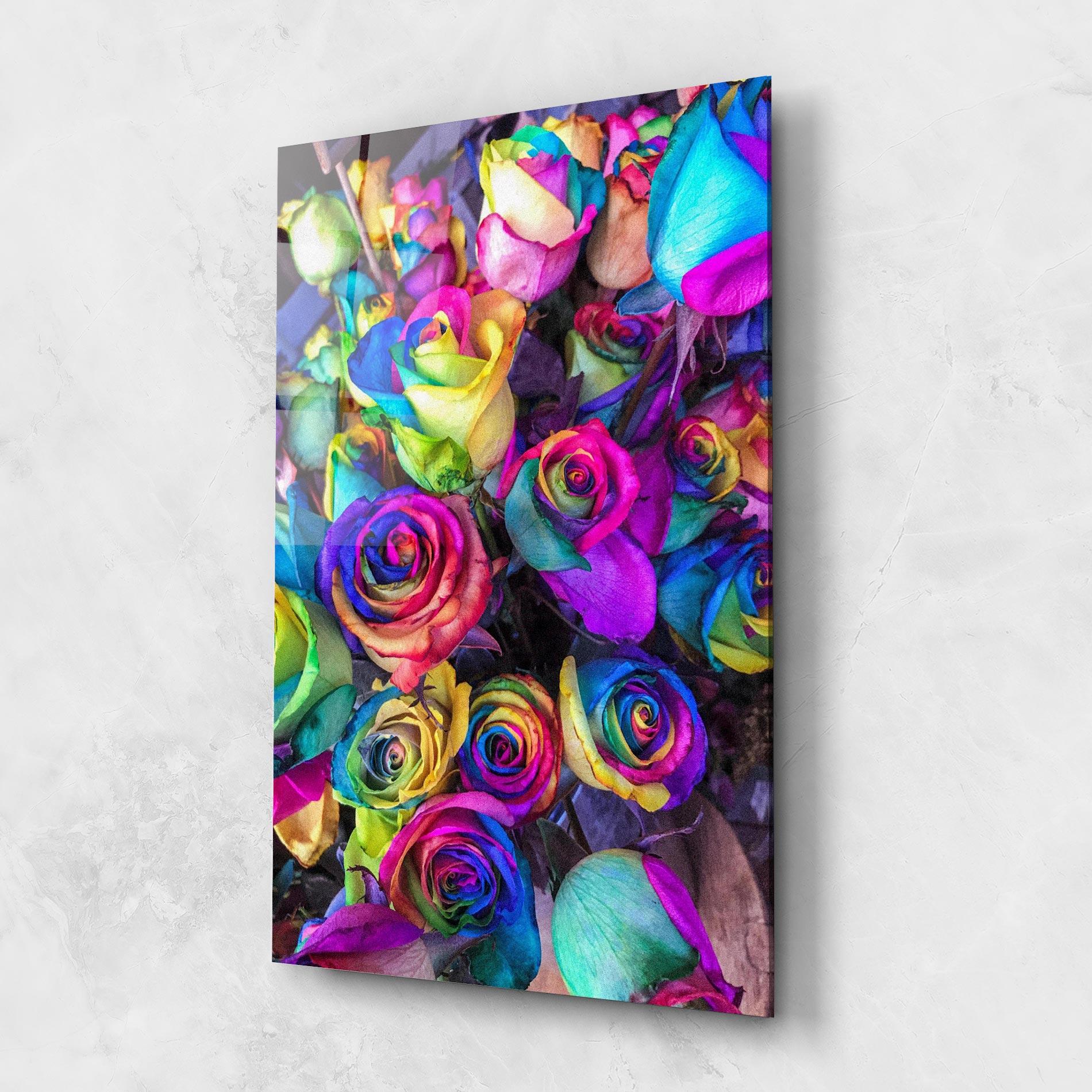 Tablou Sticla Collorfull Flowers mockup 1