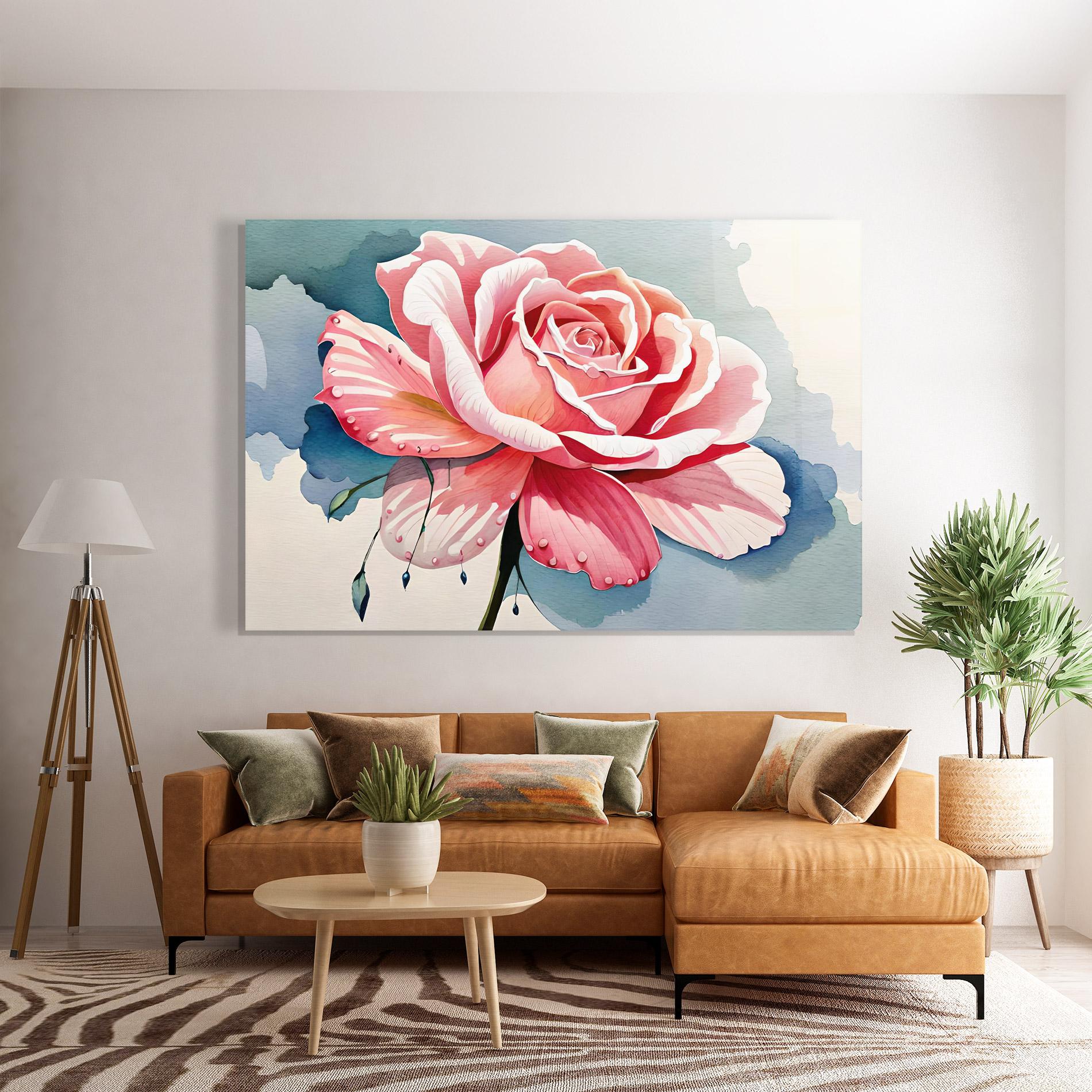 Tablou Sticla Bih Pink Rose mockup 7