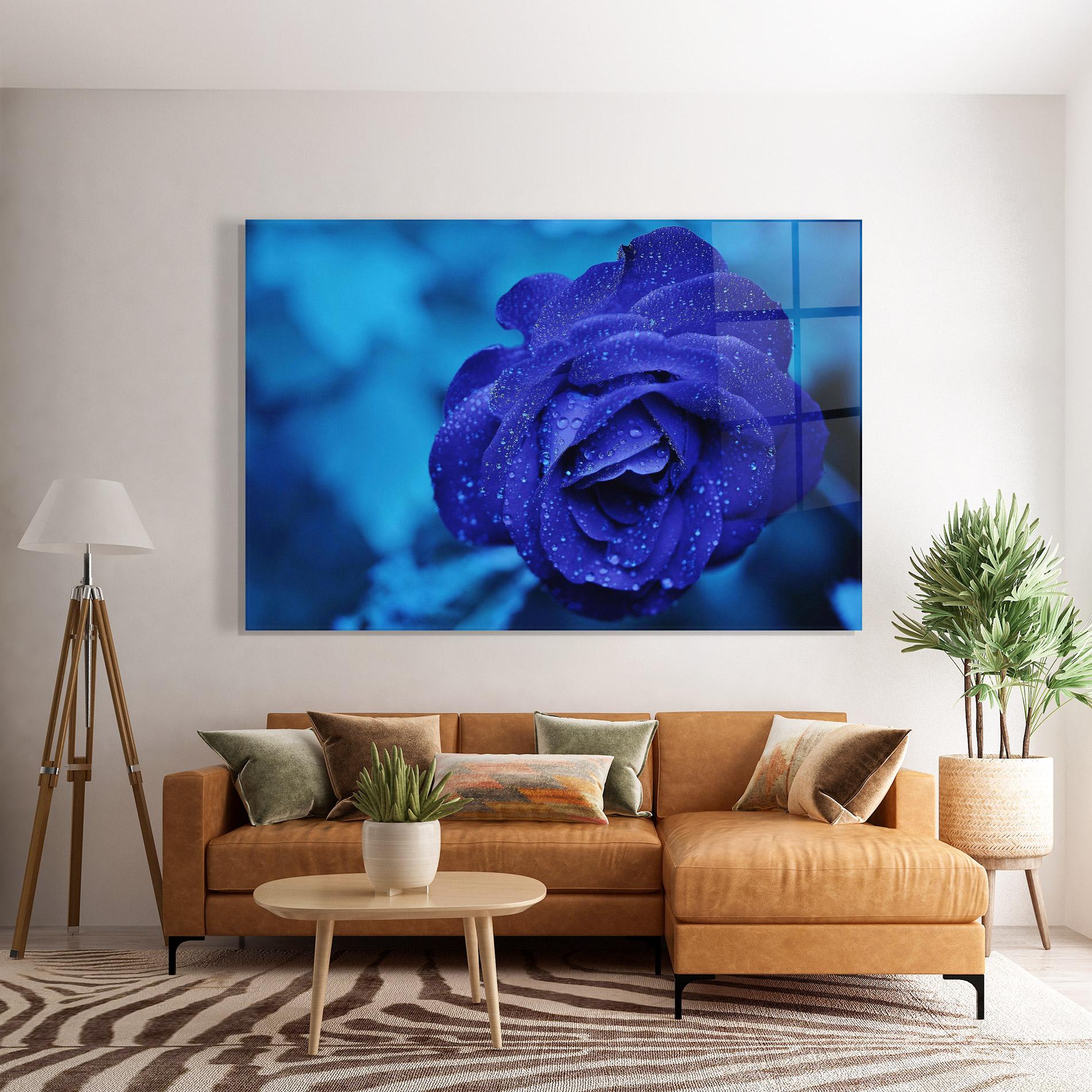 Tablou Sticla Blue Water Rose mockup 7
