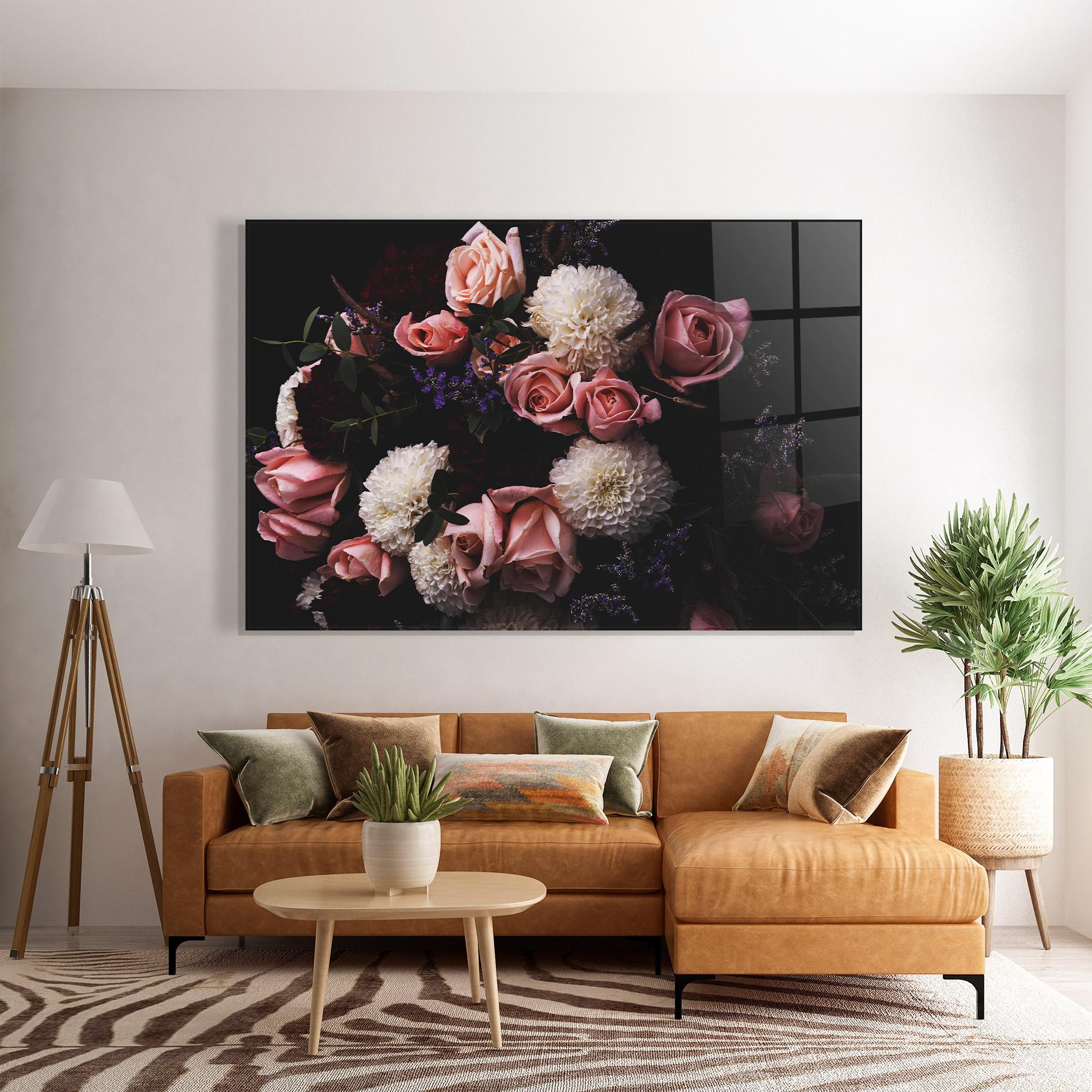 Tablou Sticla Buchet De Trandafiri mockup 7