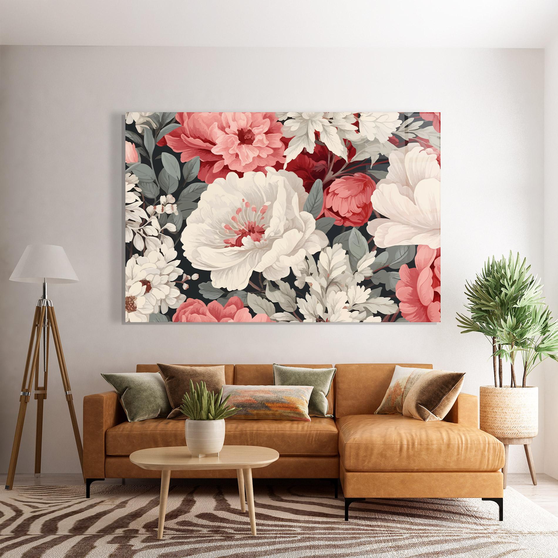 Tablou Sticla Cream Pink Rose mockup 7