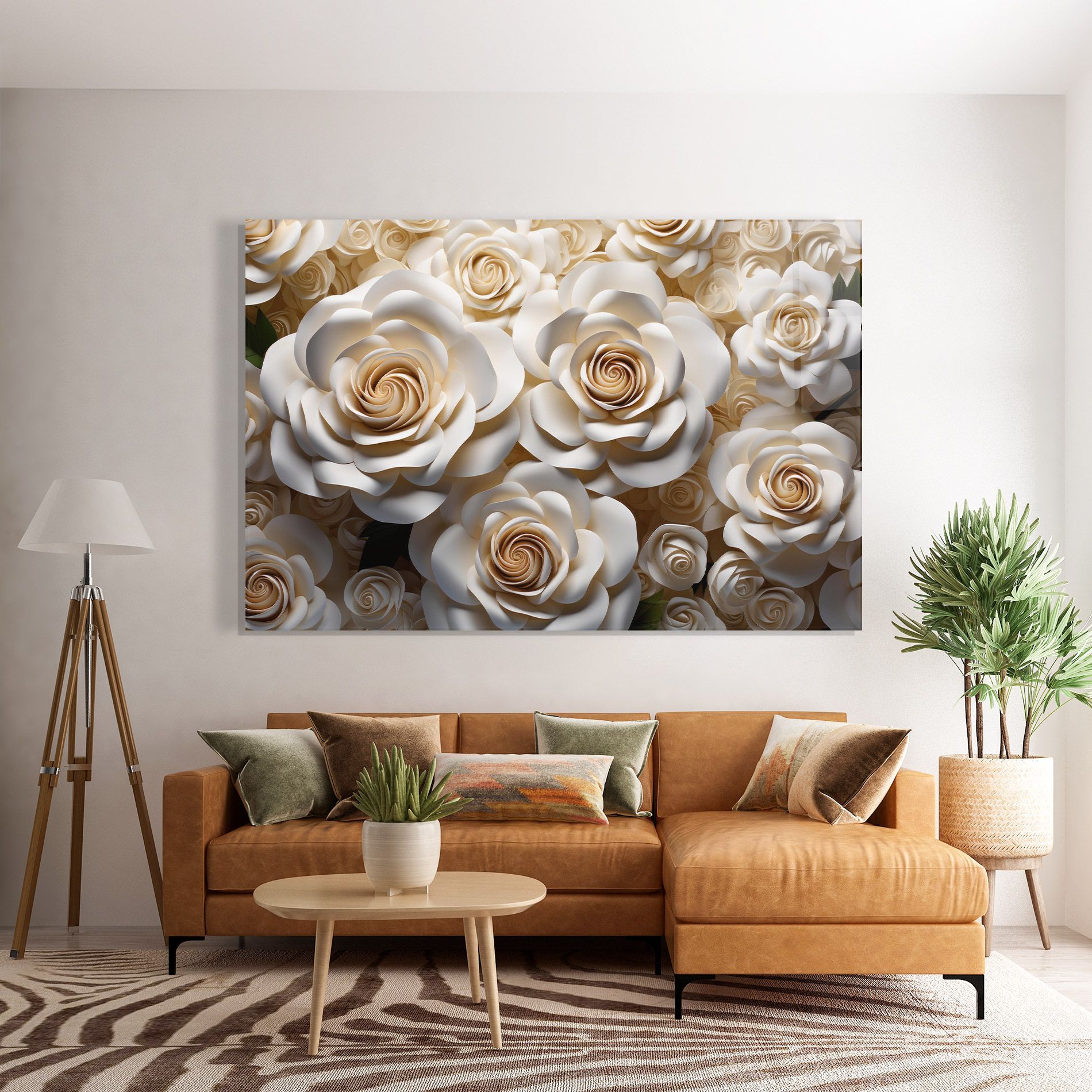 Cream Roses Wall mockup 7