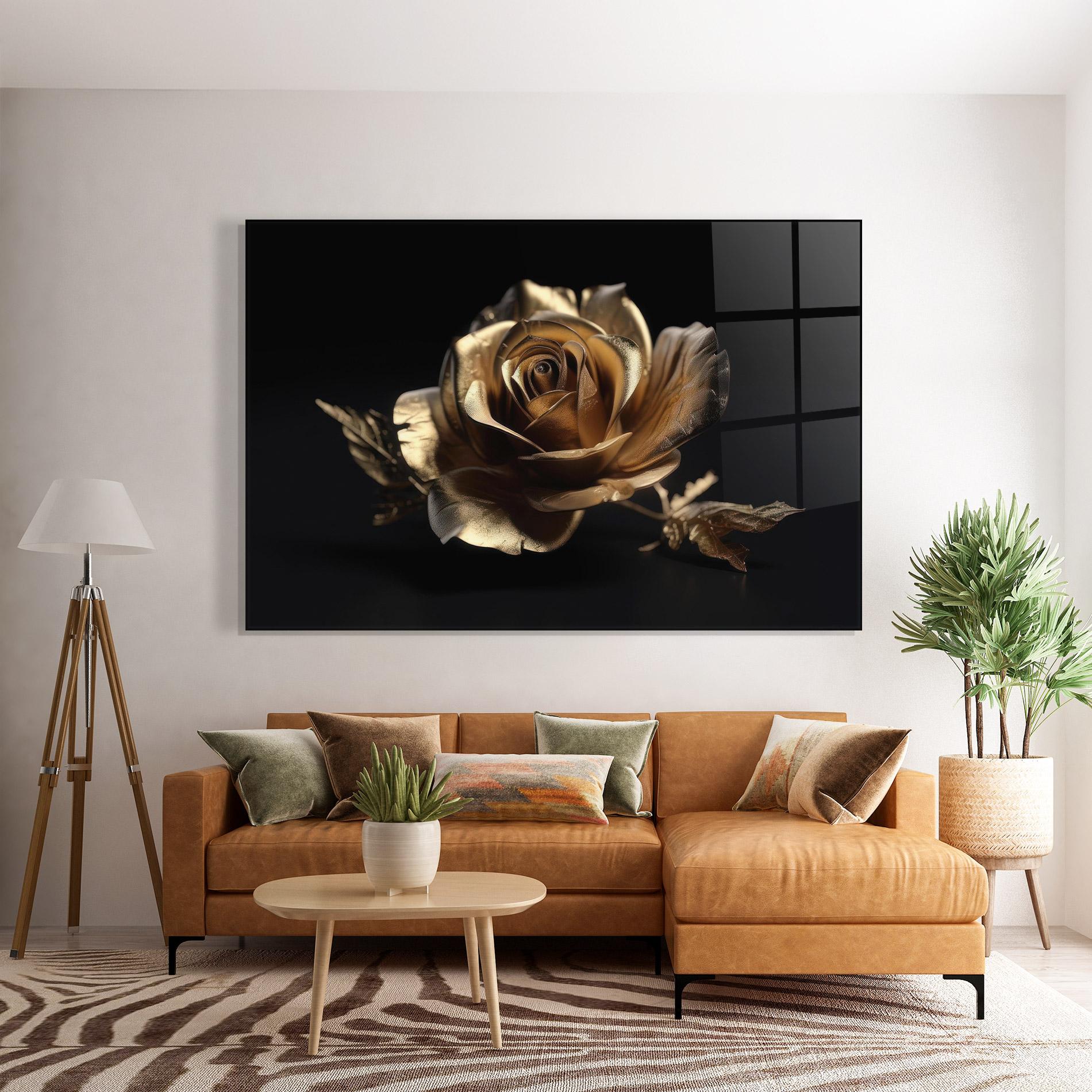 Tablou Sticla Gold Rose mockup 7