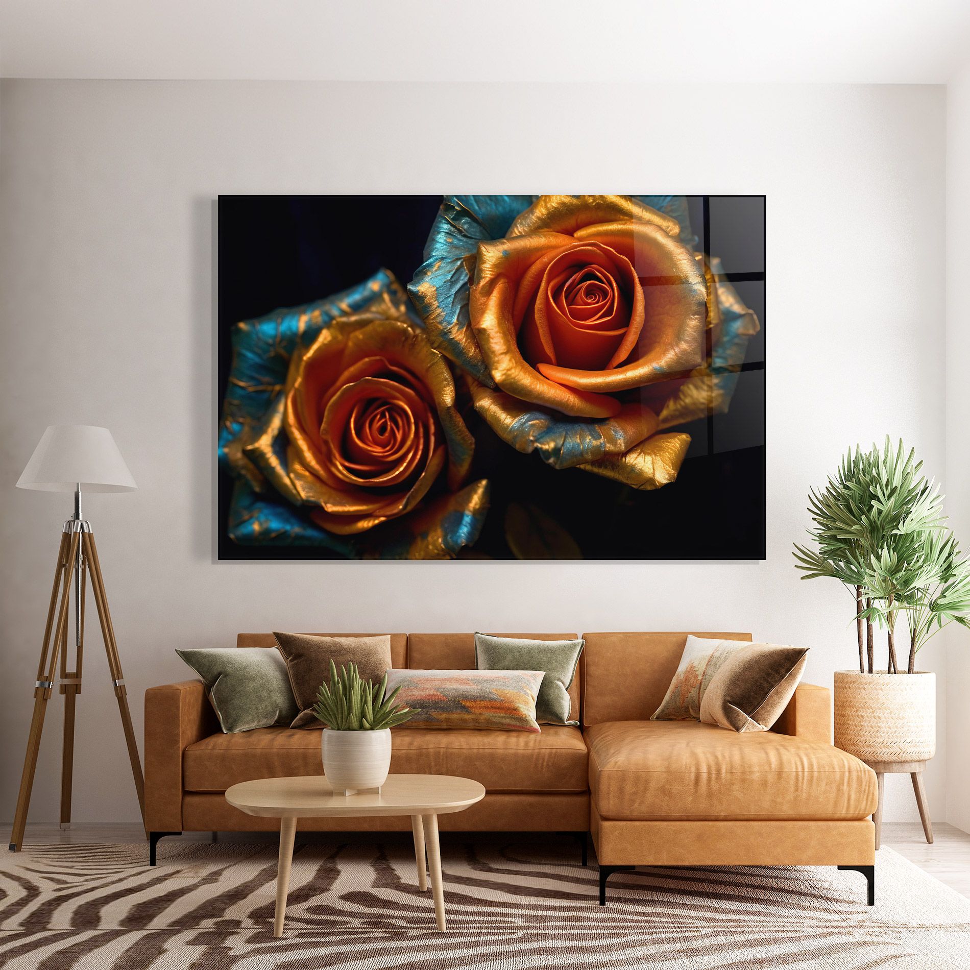 Golden Blue Roses mockup 7