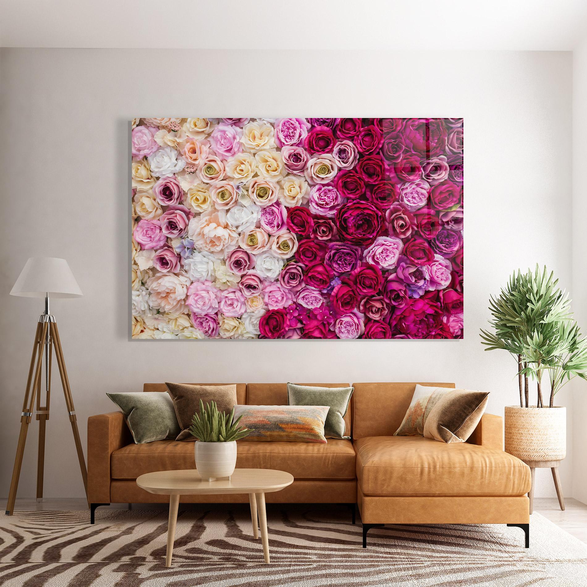 Tablou Sticla Perete Trandafiri mockup 7