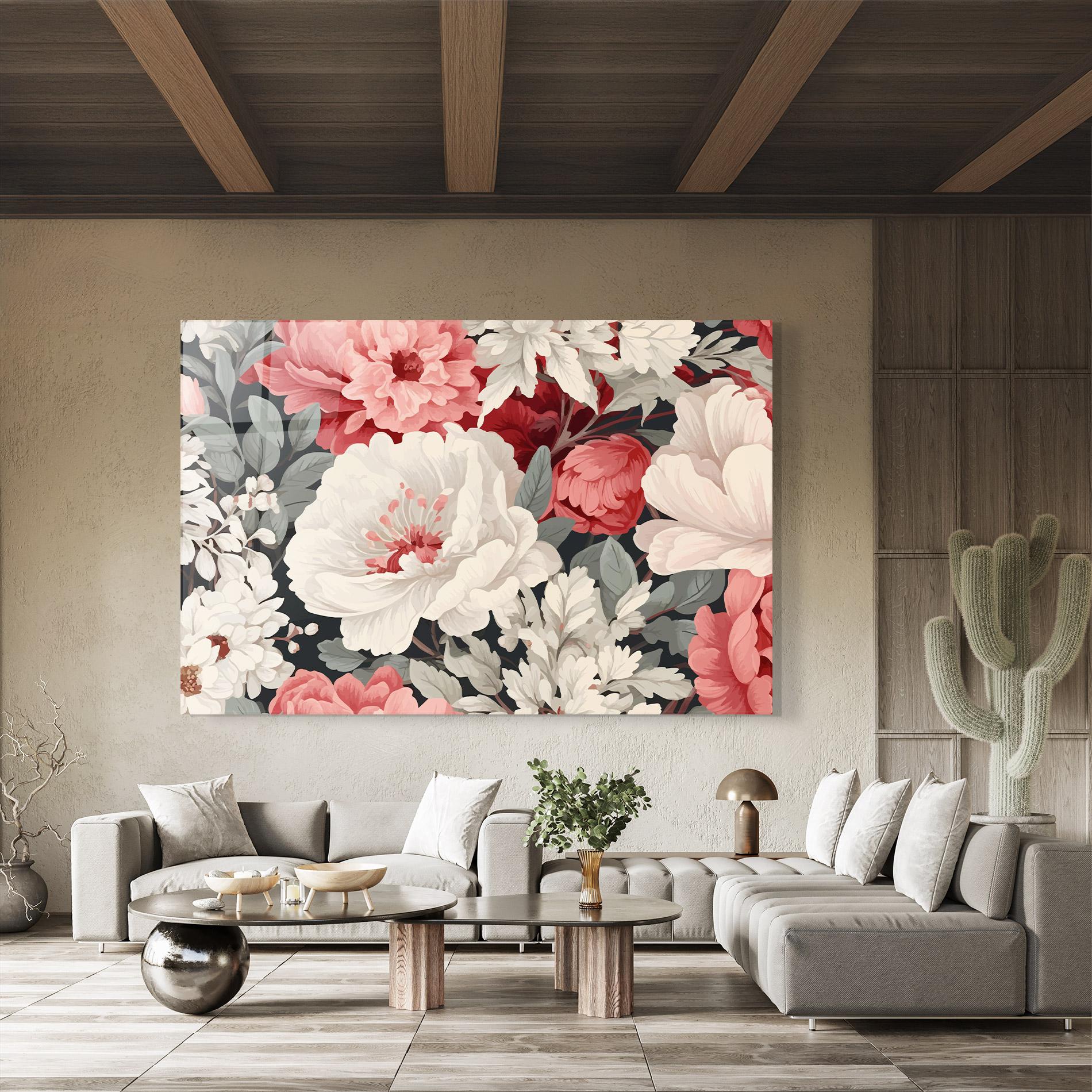 Tablou Sticla Cream Pink Rose mockup 8