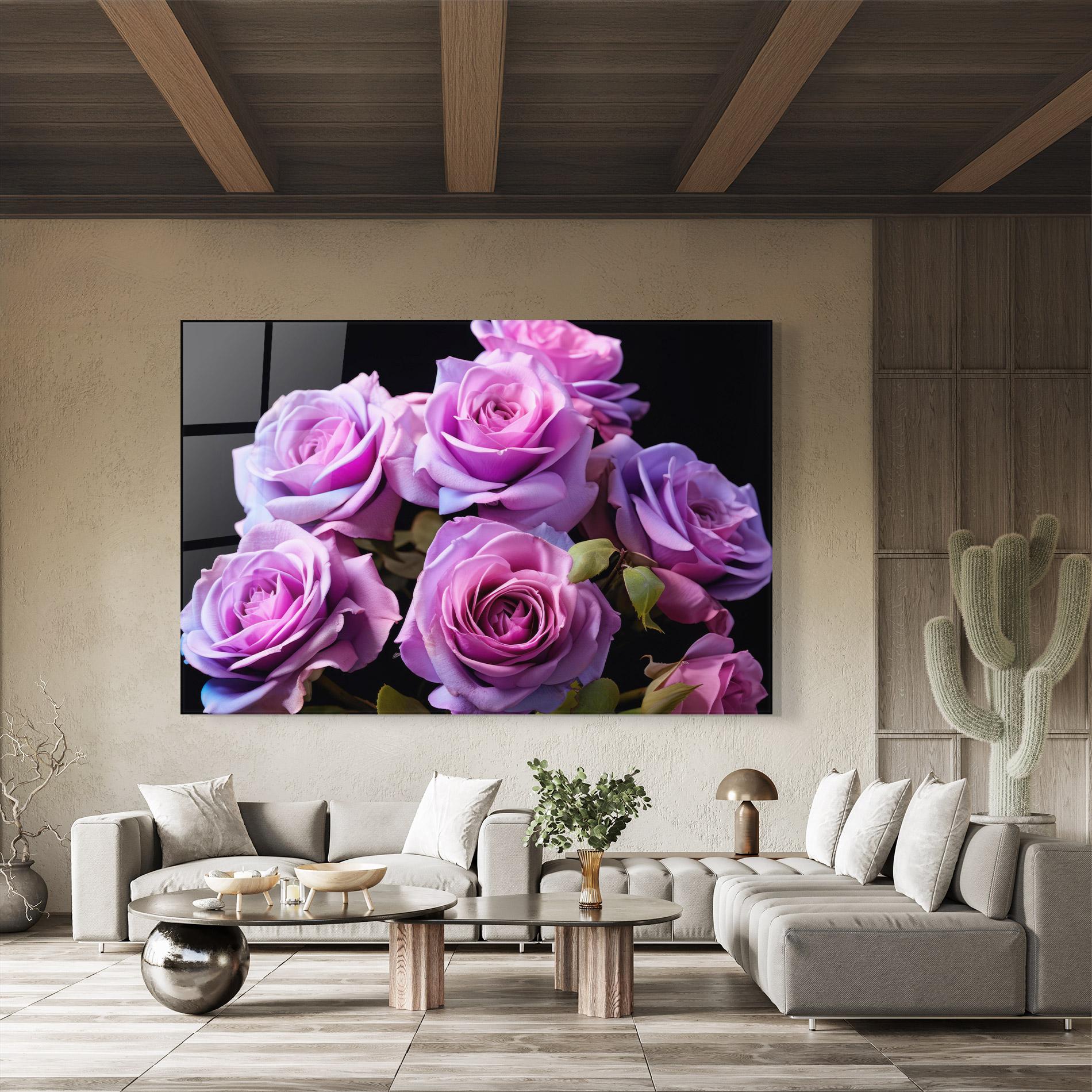 Tablou Sticla Light Purple Rose mockup 8