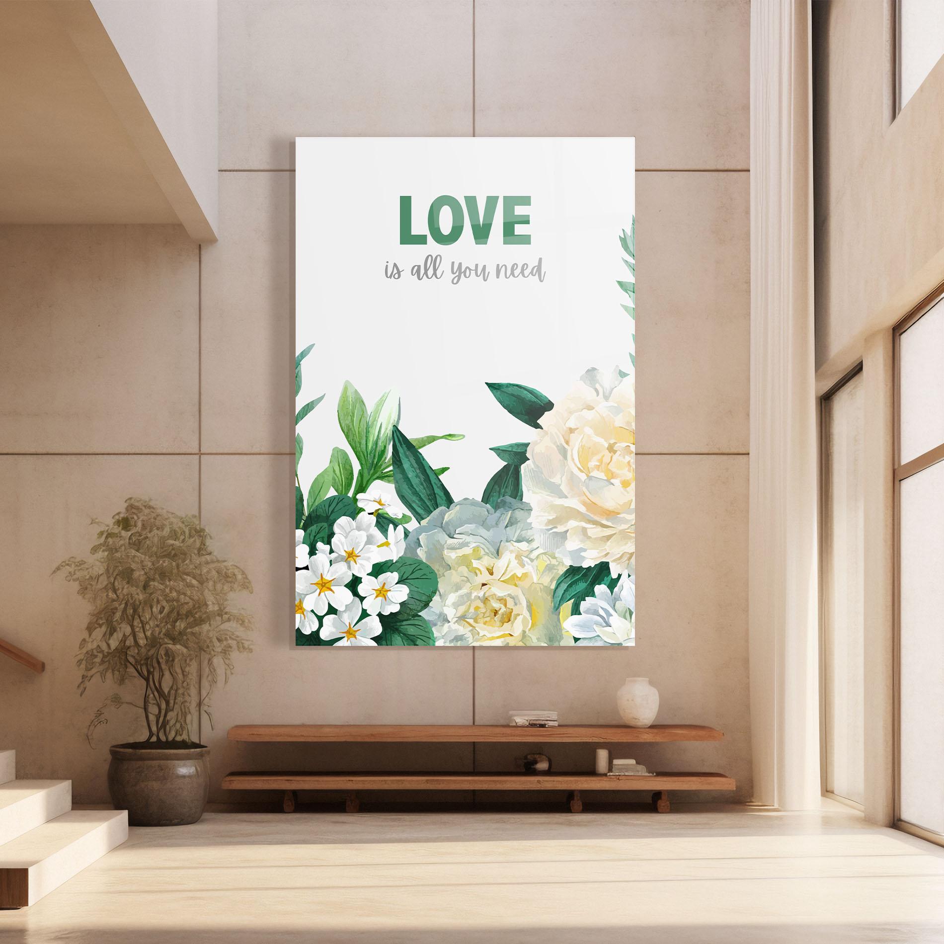 Tablou Sticla Green Rose Love mockup 8