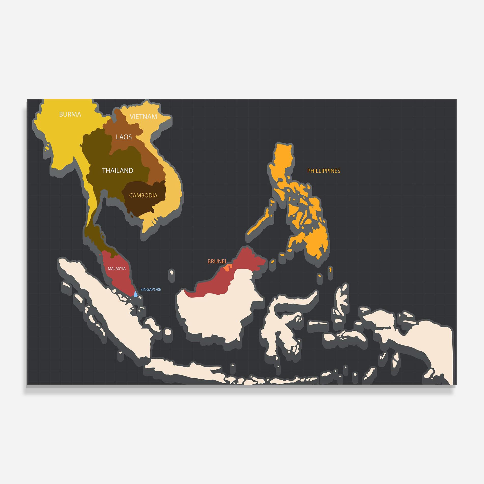 Tablou Sticla Cream Map mockup 0