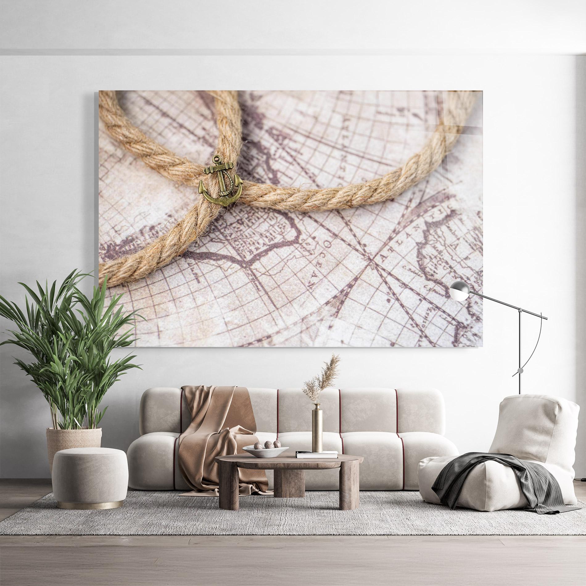 Tablou Sticla Anchor Map mockup 9