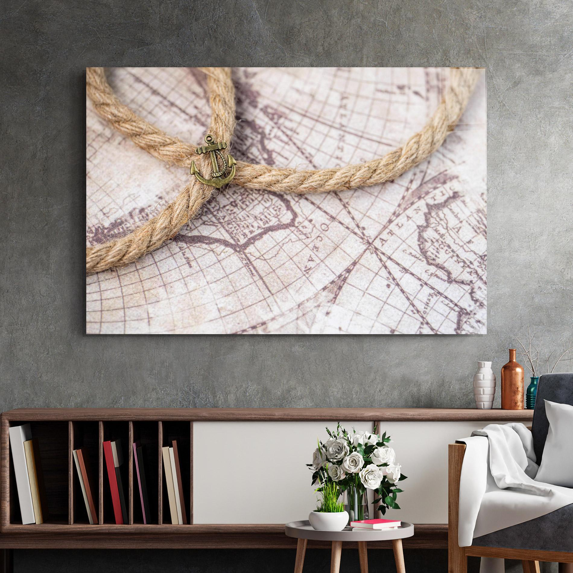 Tablou Sticla Anchor Map mockup 2
