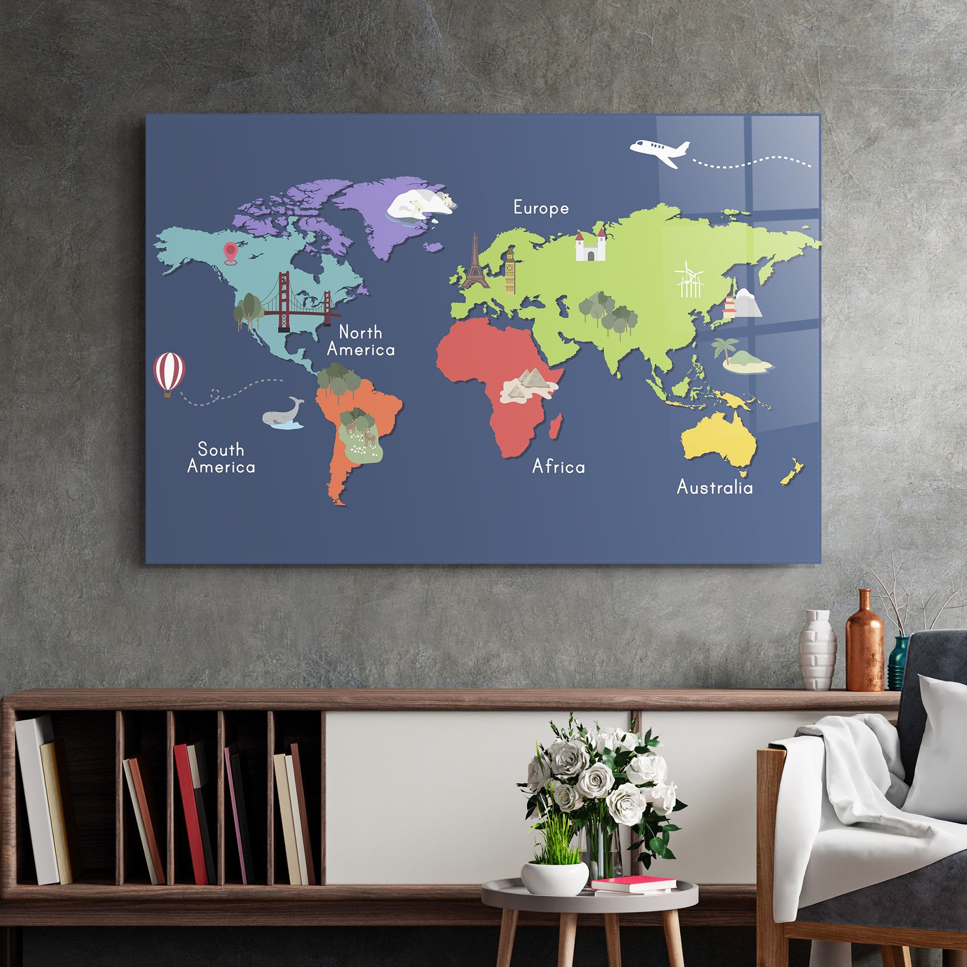 Blue Map World mockup 2