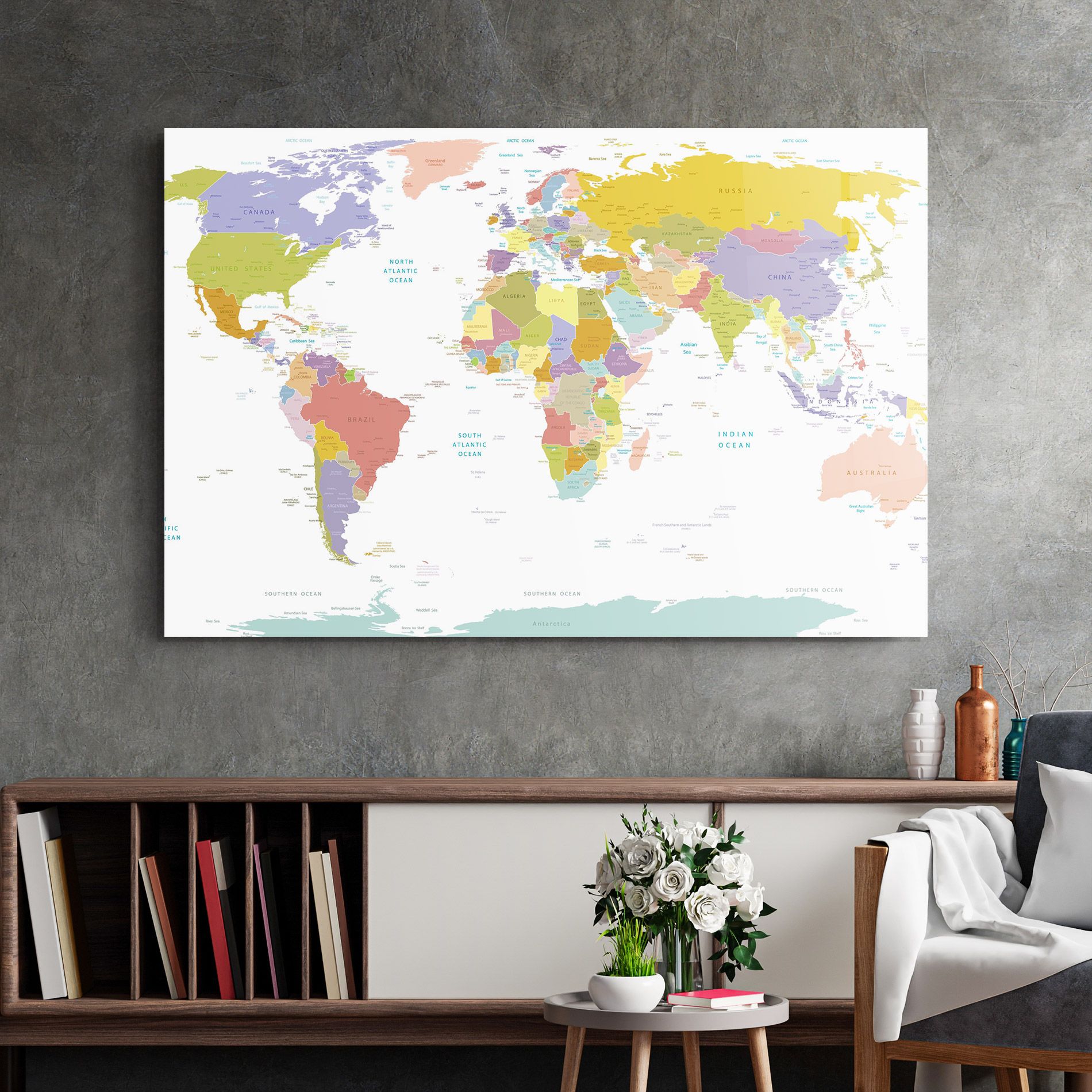 World Colorful Map mockup 2