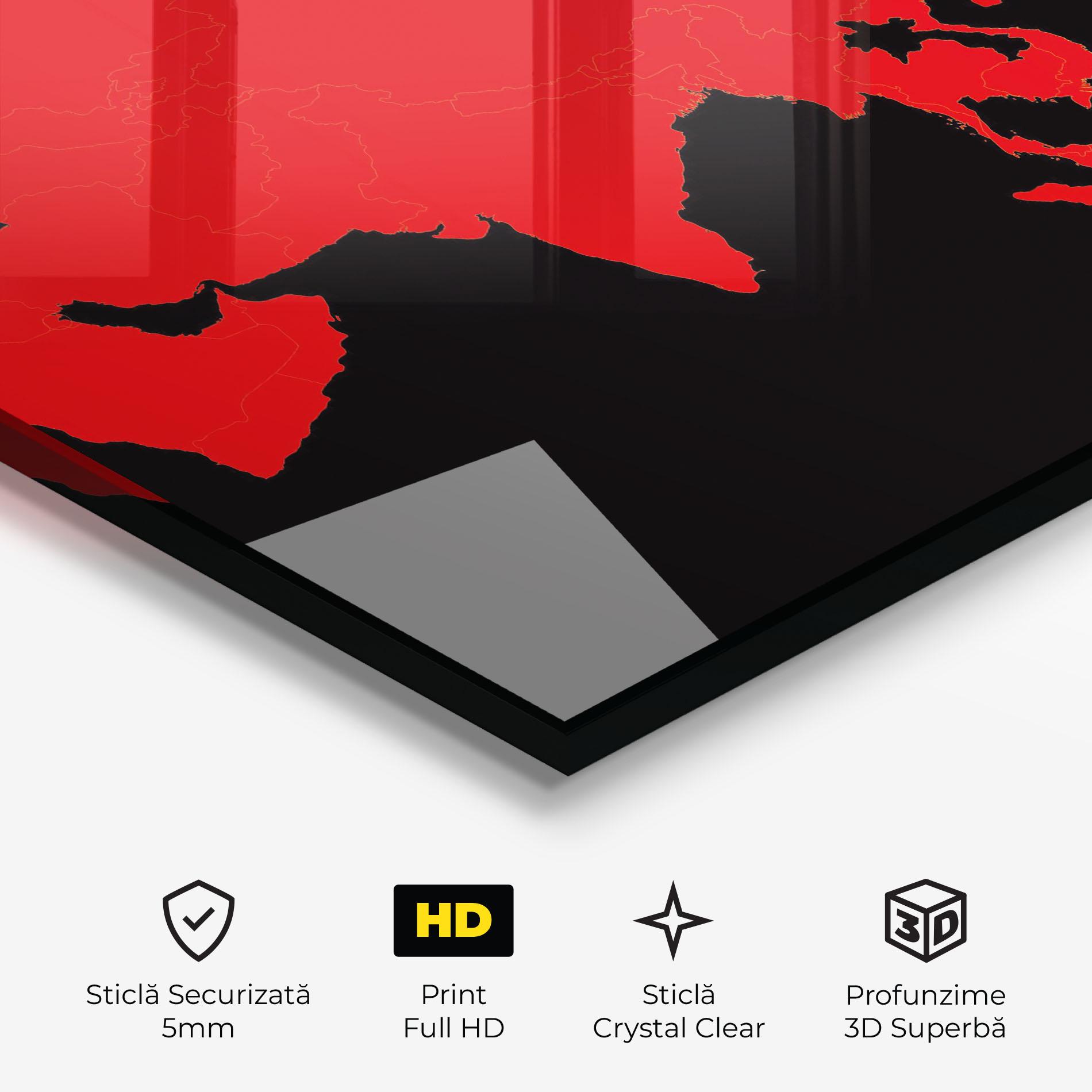 Tablou Sticla Asia Map mockup 3