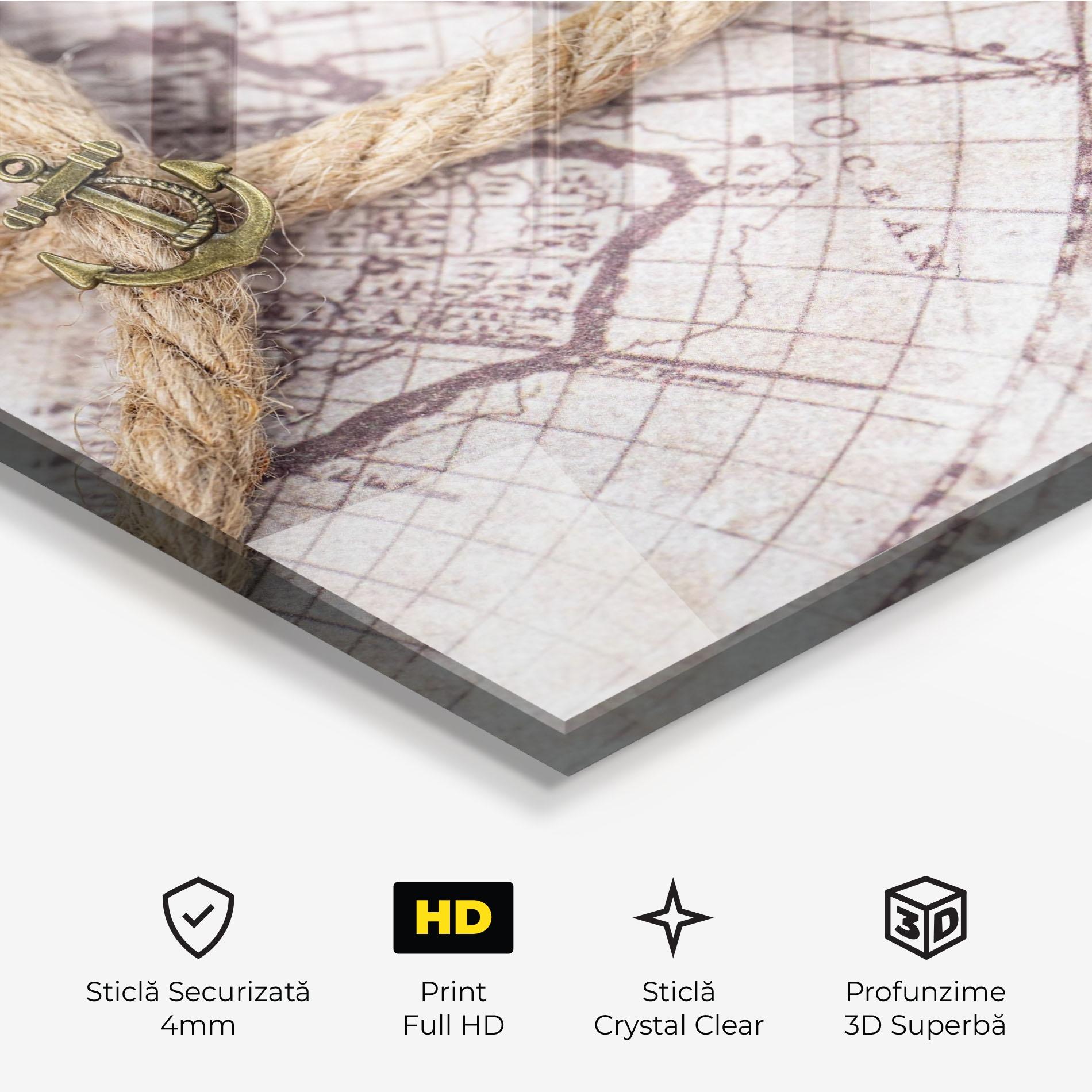 Tablou Sticla Anchor Map mockup 3