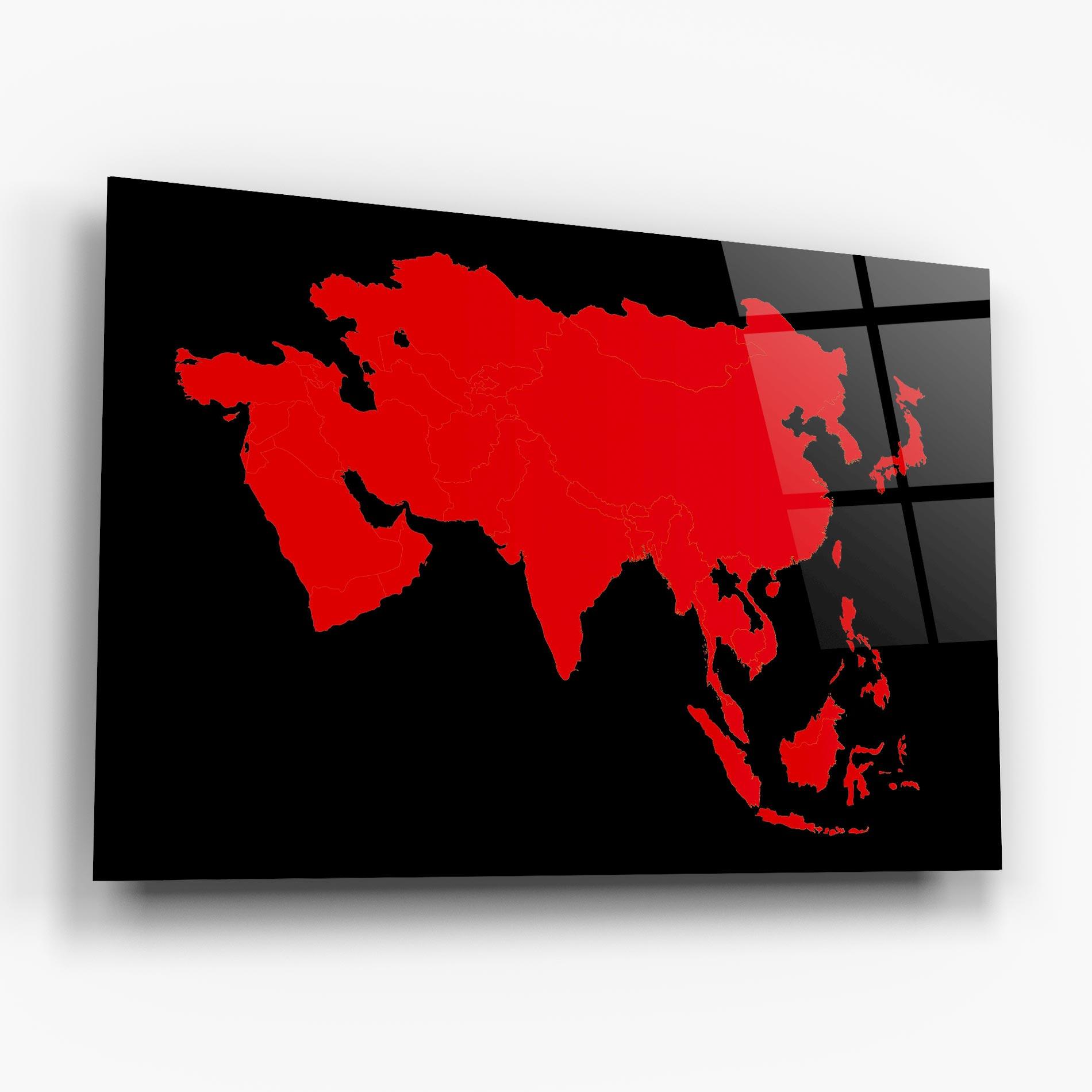 Tablou Sticla Asia Map mockup 6