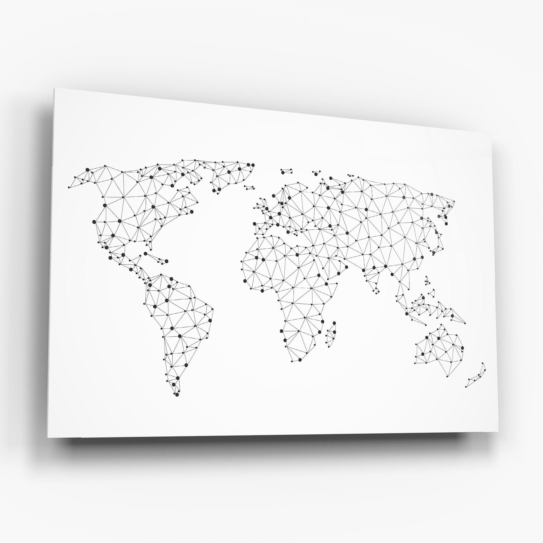 Tablou Sticla Black Map Line mockup 6